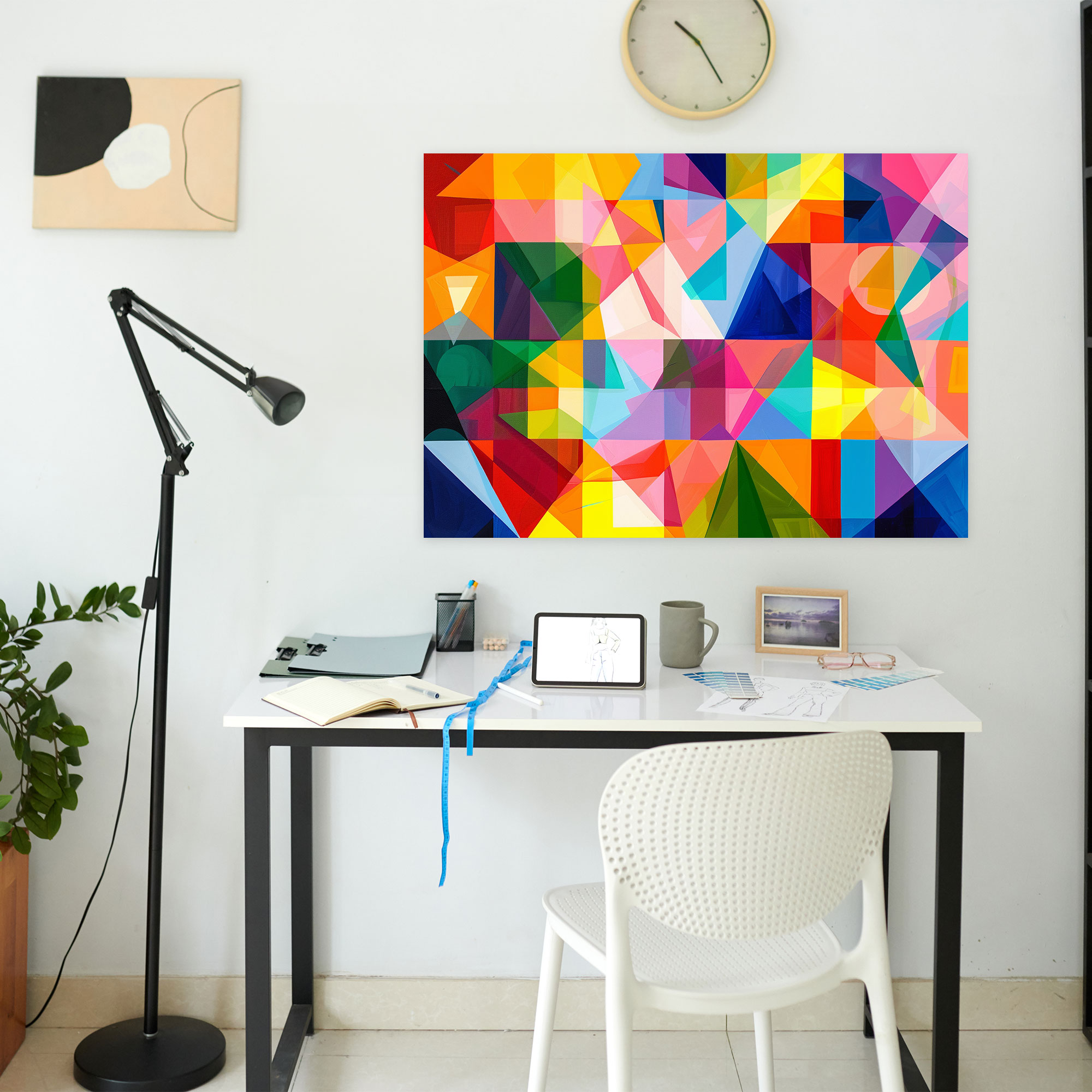 Vibrant Geometric Abstract Art Wall Decoration - Abstract Art, Canvas Wall Art, Abstract Art, Wall Decoration