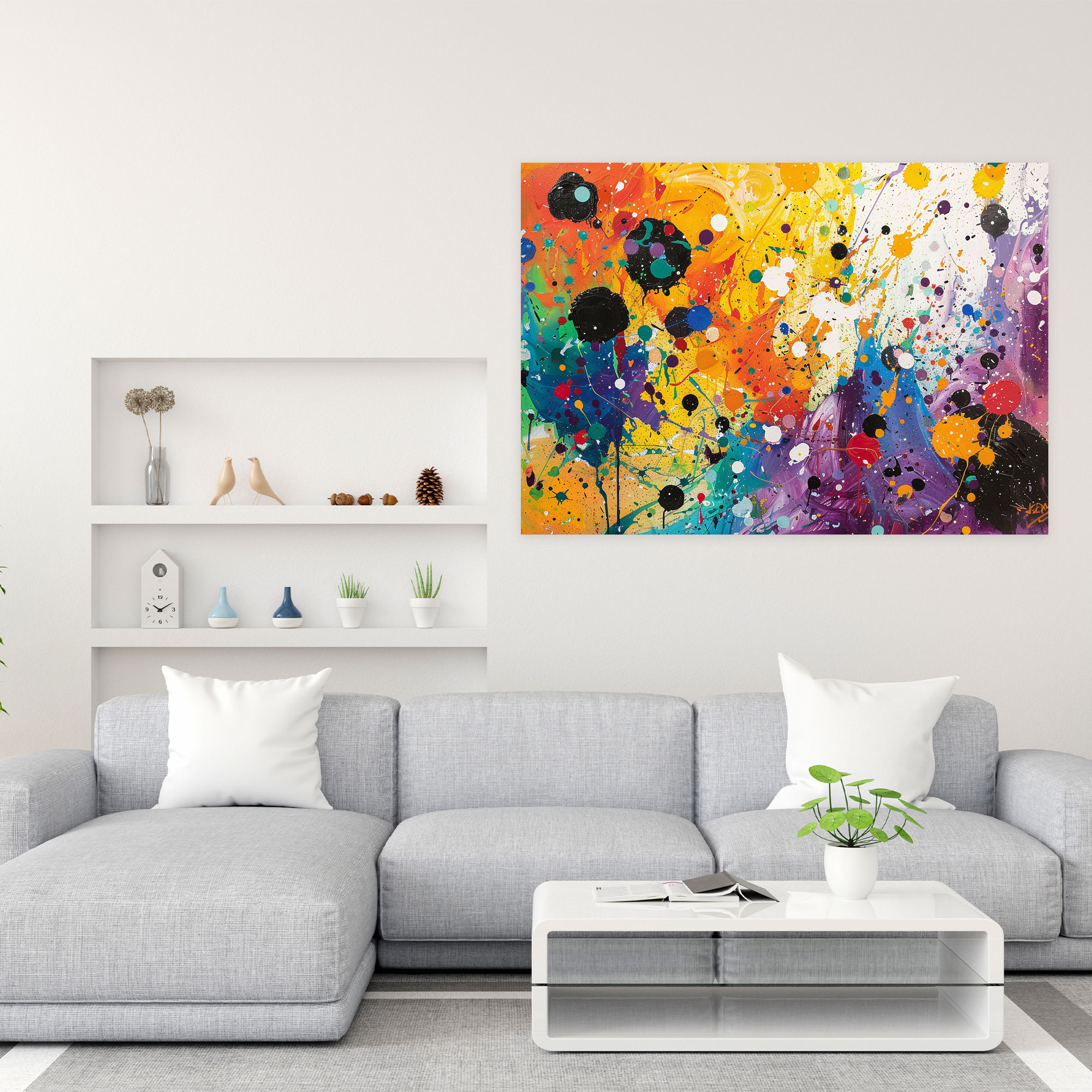 Colorful Splatter Abstract Art Wall Art - Abstract Art, Wall Art, Canvas, Canvas Wall Art