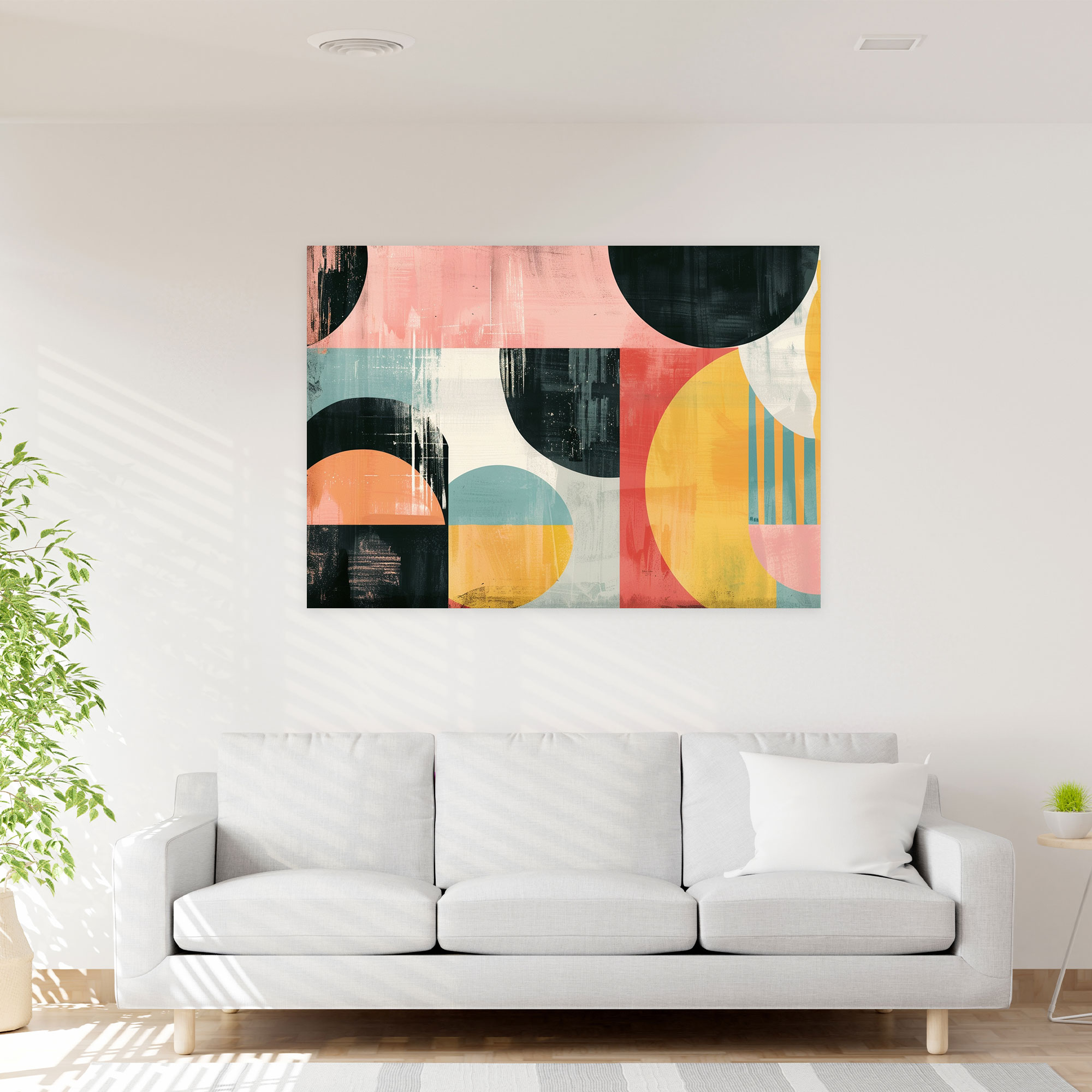 Pastel Abstract Shapes Canvas Print - Abstract Art, Wall Decoration, Canvas, Home Decoration
