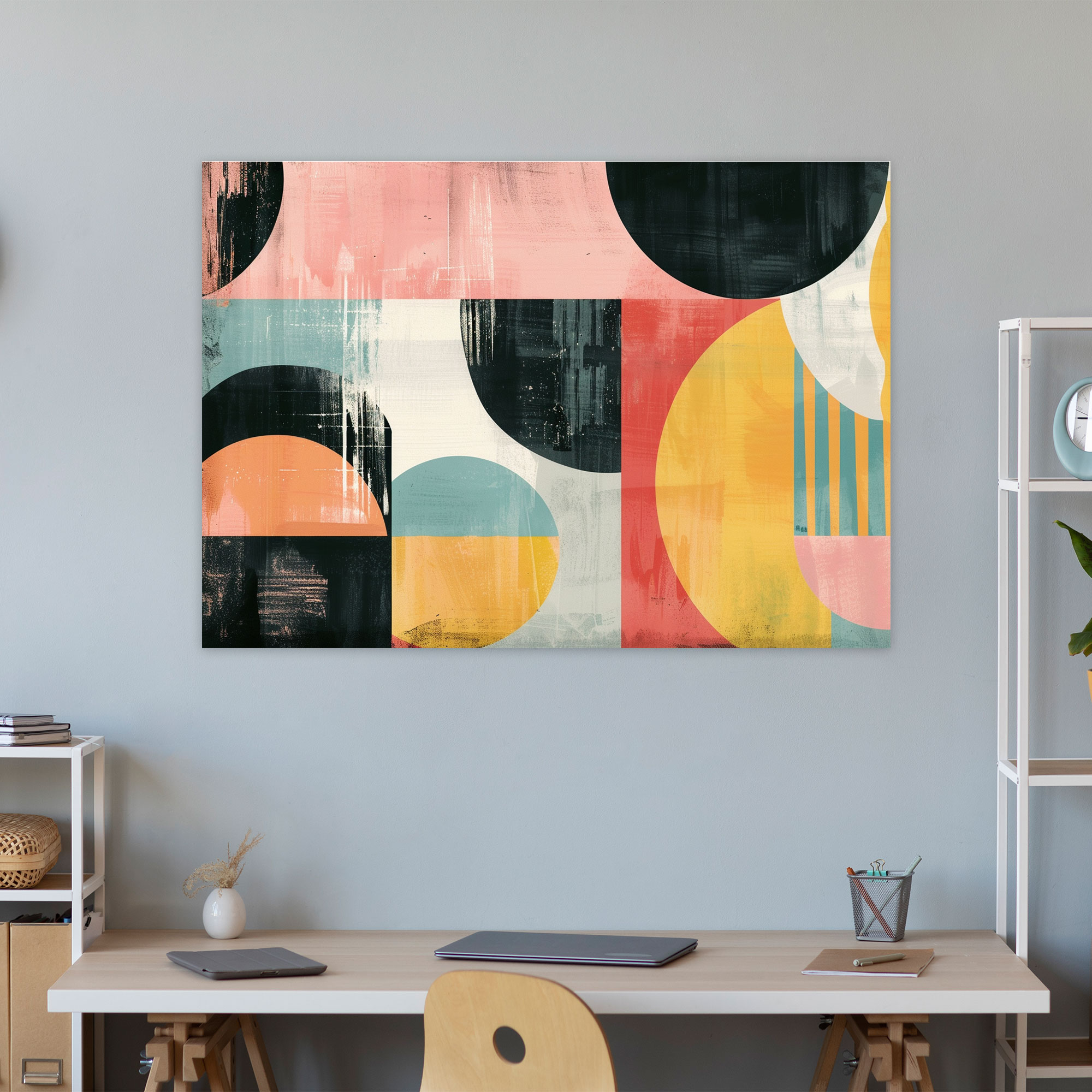 Pastel Abstract Shapes Canvas Print - Abstract Art, Wall Decoration, Canvas, Home Decoration