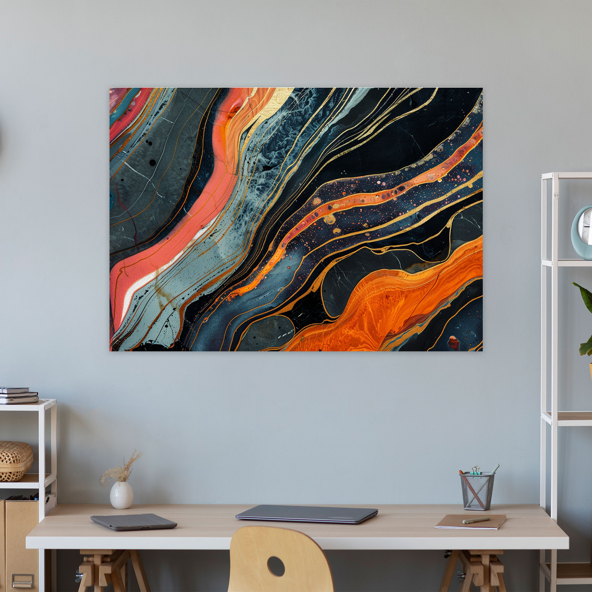 Fluid Lines Abstract Art Wall Decoration - Abstract Art, Abstract Art, Canvas, Canvas Wall Art