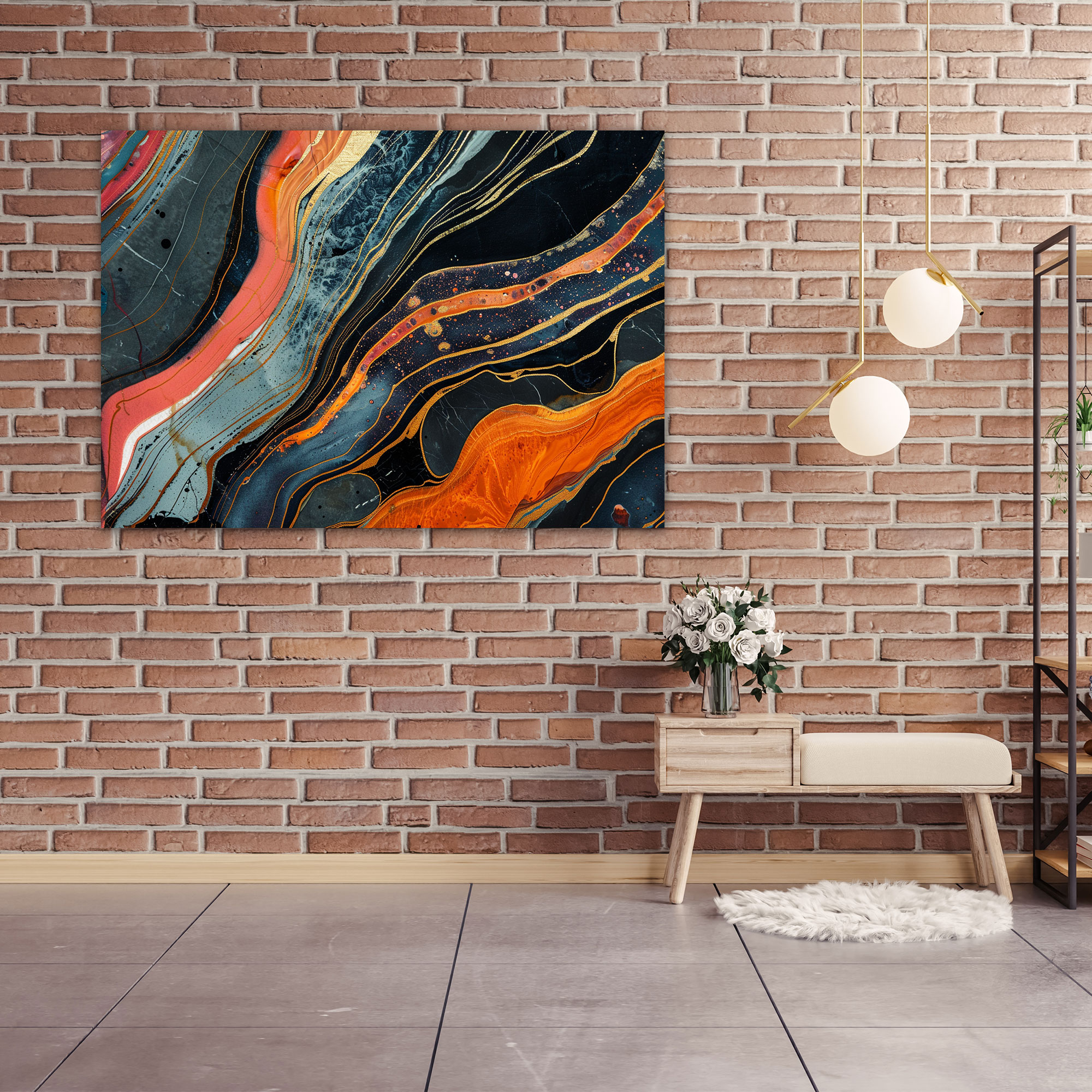 Fluid Lines Abstract Art Wall Decoration - Abstract Art, Abstract Art, Canvas, Canvas Wall Art