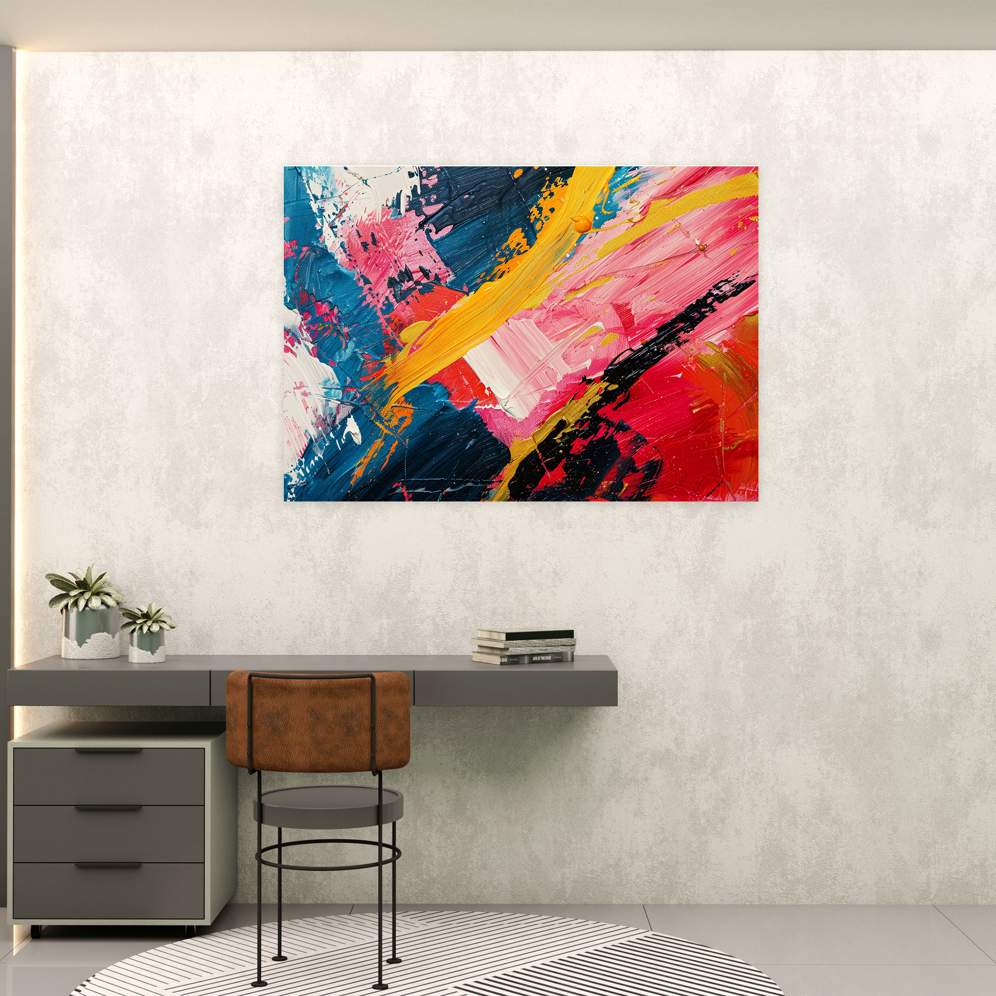 Bold Brush Strokes Abstract Art Wall Decoration - Abstract Art, Canvas, Wall Decoration, Abstract Art