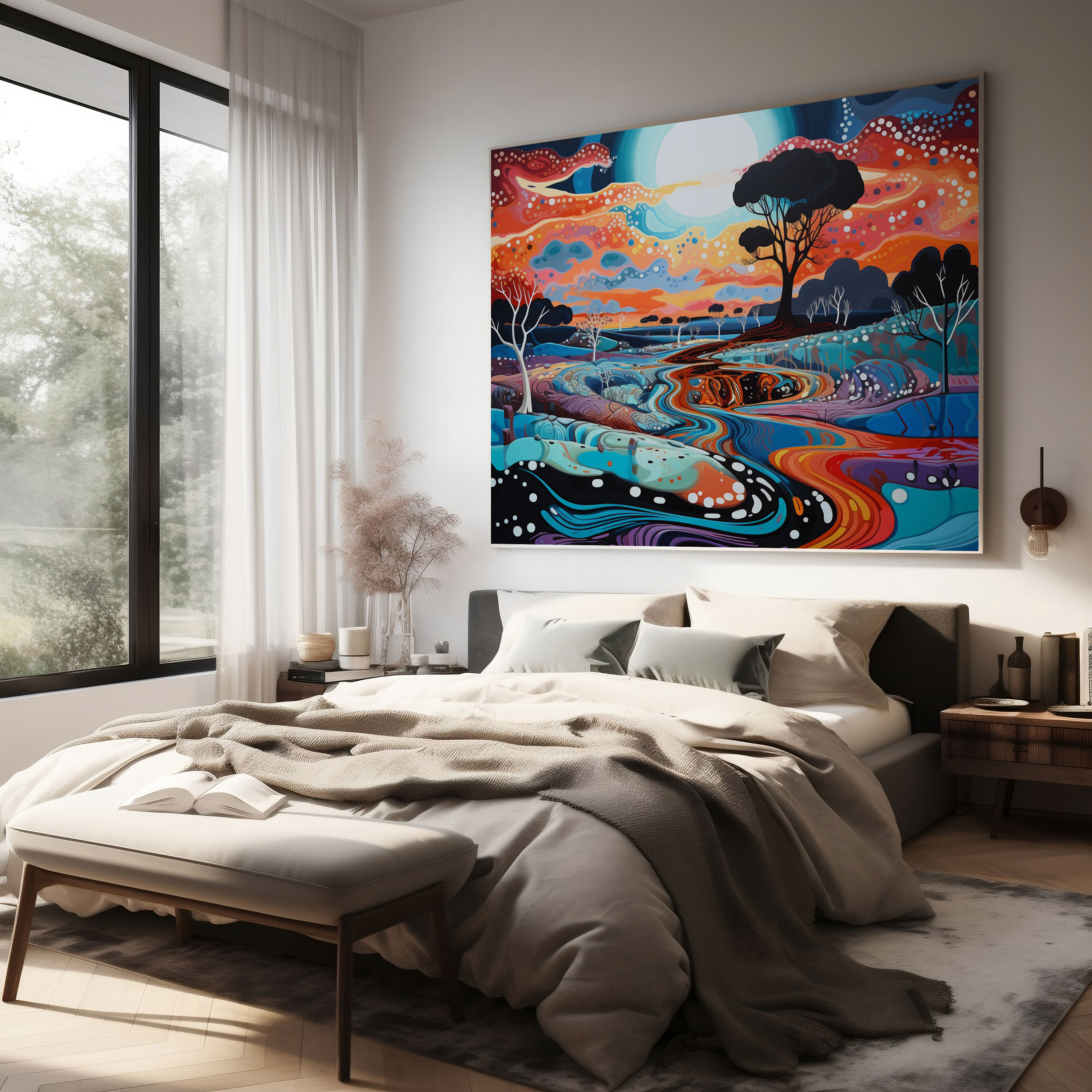 Contemporary Aboriginal Canvas Print - Aboriginal, Aboriginal, Unity, Vibrant Colors