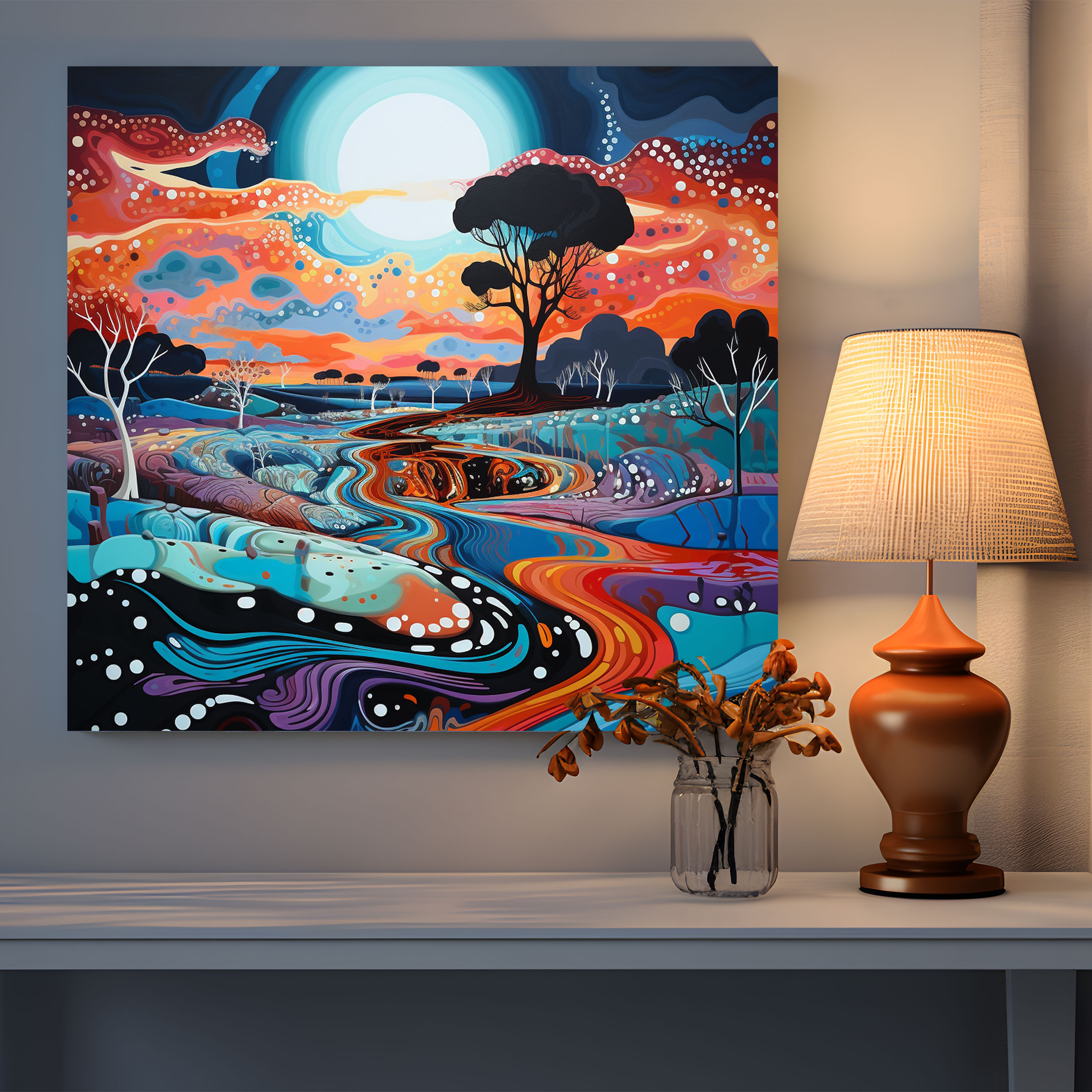 Contemporary Aboriginal Canvas Print - Aboriginal, Aboriginal, Unity, Vibrant Colors