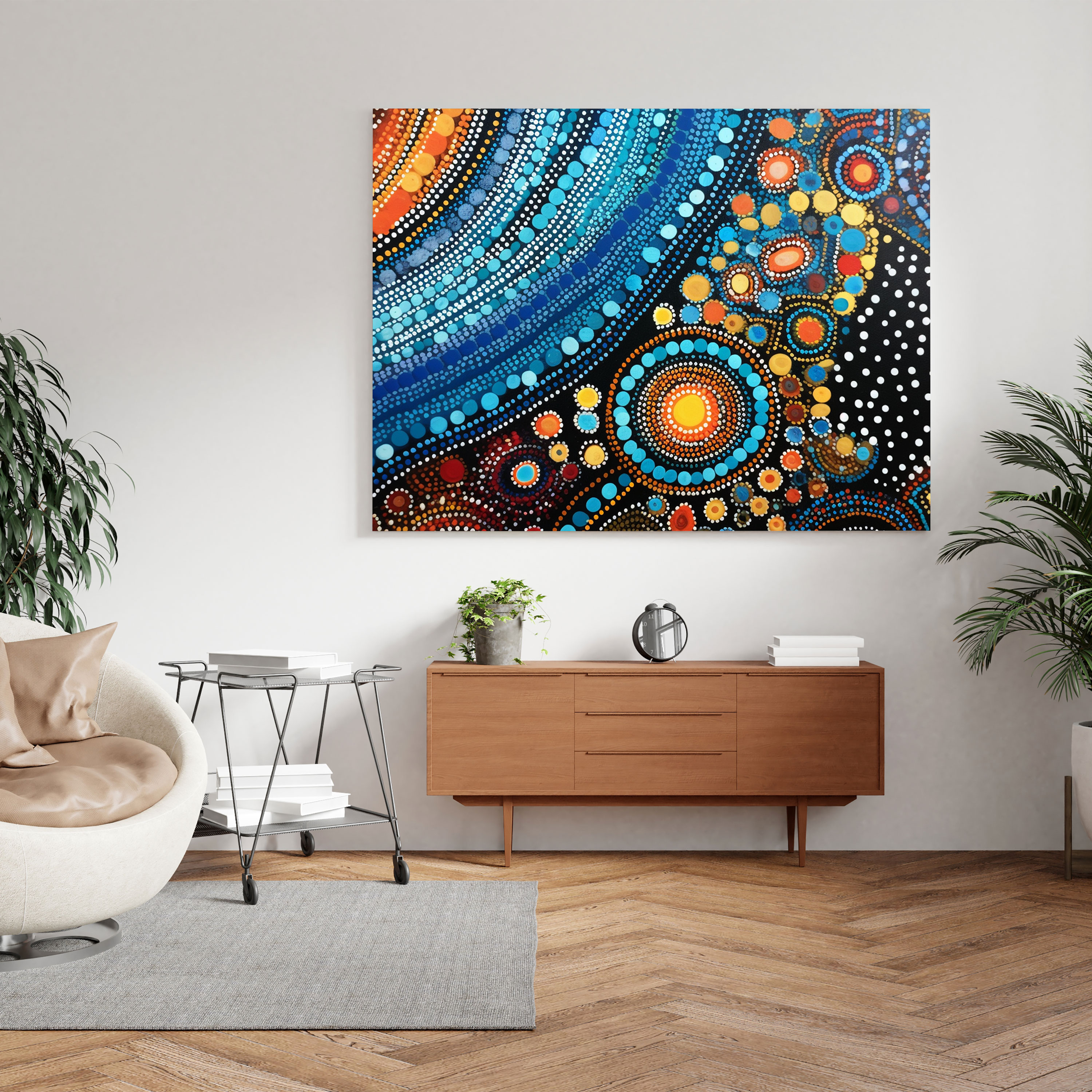 Vibrant Aboriginal Dot Canvas Print - Aboriginal, Home Decoration, Wall Decoration, Vibrant Aboriginal Dot Canvas Print