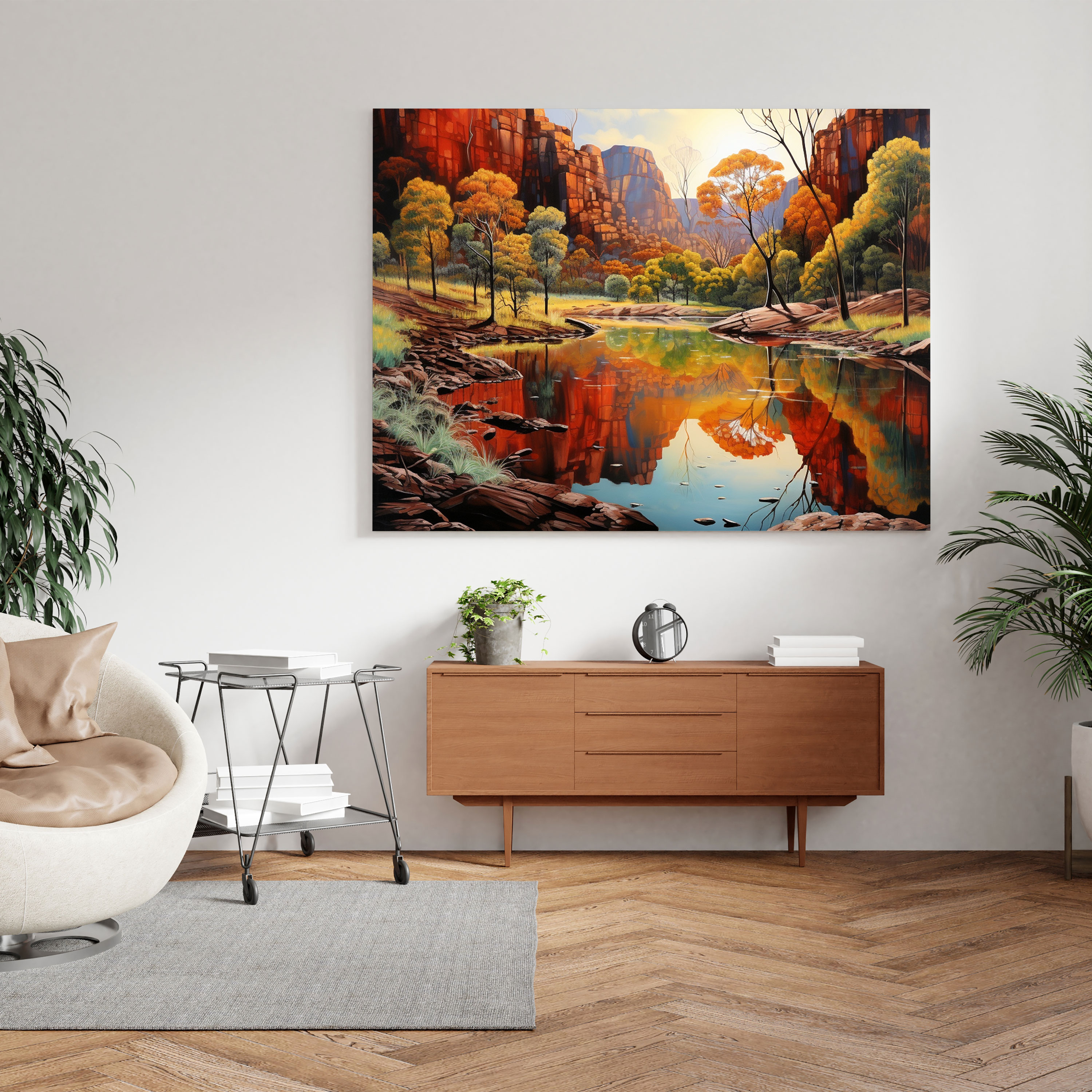 Captivating Aboriginal Landscape Wall Art - Aboriginal, Home Decoration, Captivating Aboriginal Landscape Wall Art, Canvas Wall Art