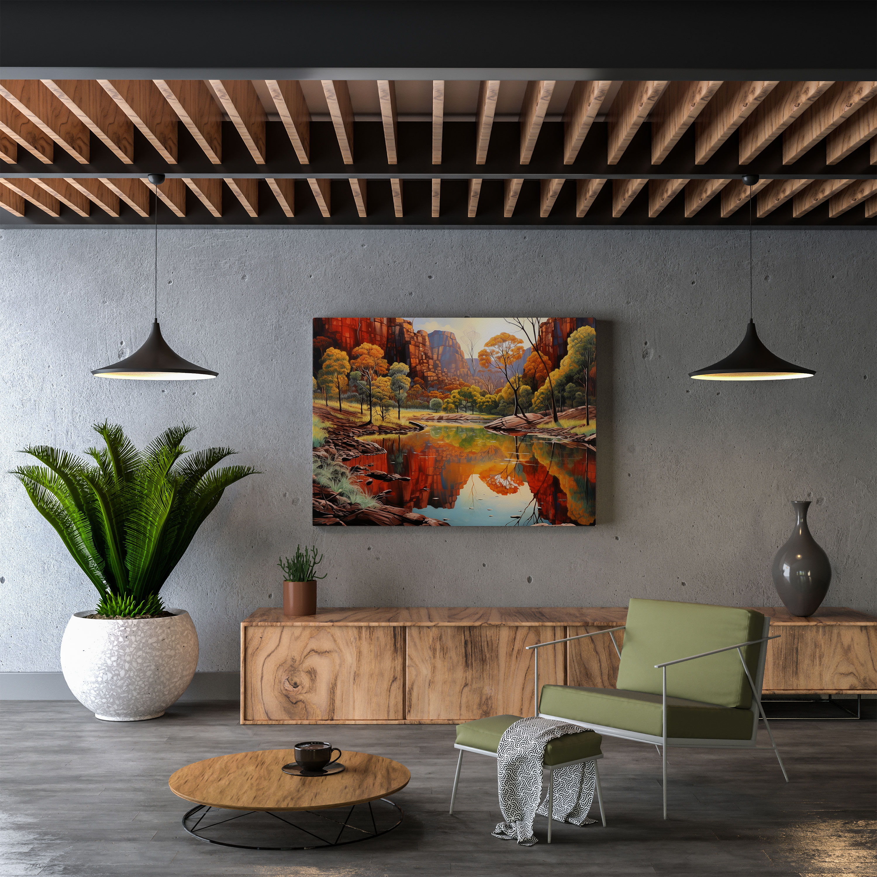Captivating Aboriginal Landscape Wall Art - Aboriginal, Home Decoration, Captivating Aboriginal Landscape Wall Art, Canvas Wall Art