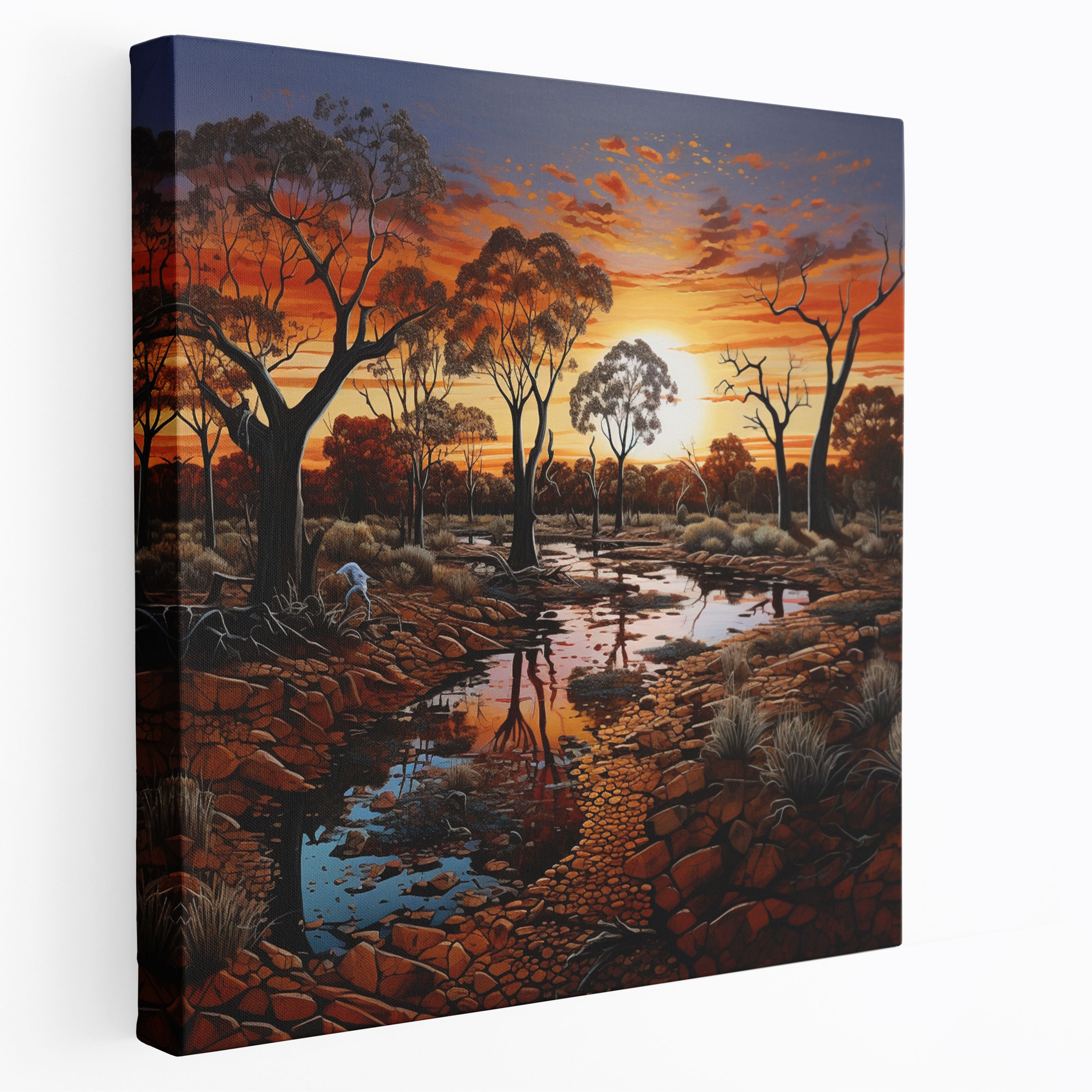 Aboriginal Landscape Canvas Print - Vast Outback Wall Art - Aboriginal, Canvas Print, Outback, Wall Art