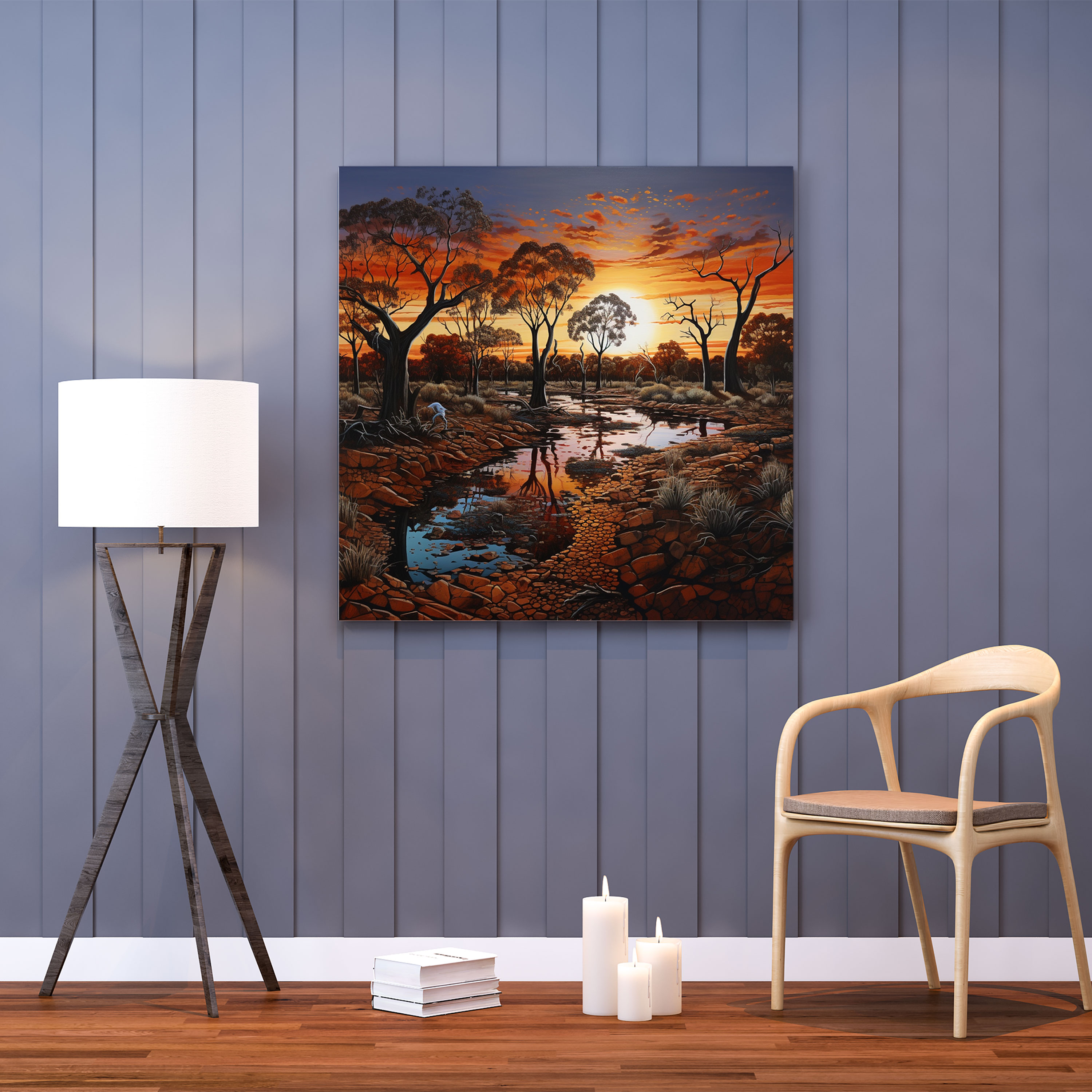 Aboriginal Landscape Canvas Print - Vast Outback Wall Art - Aboriginal, Canvas Print, Outback, Wall Art