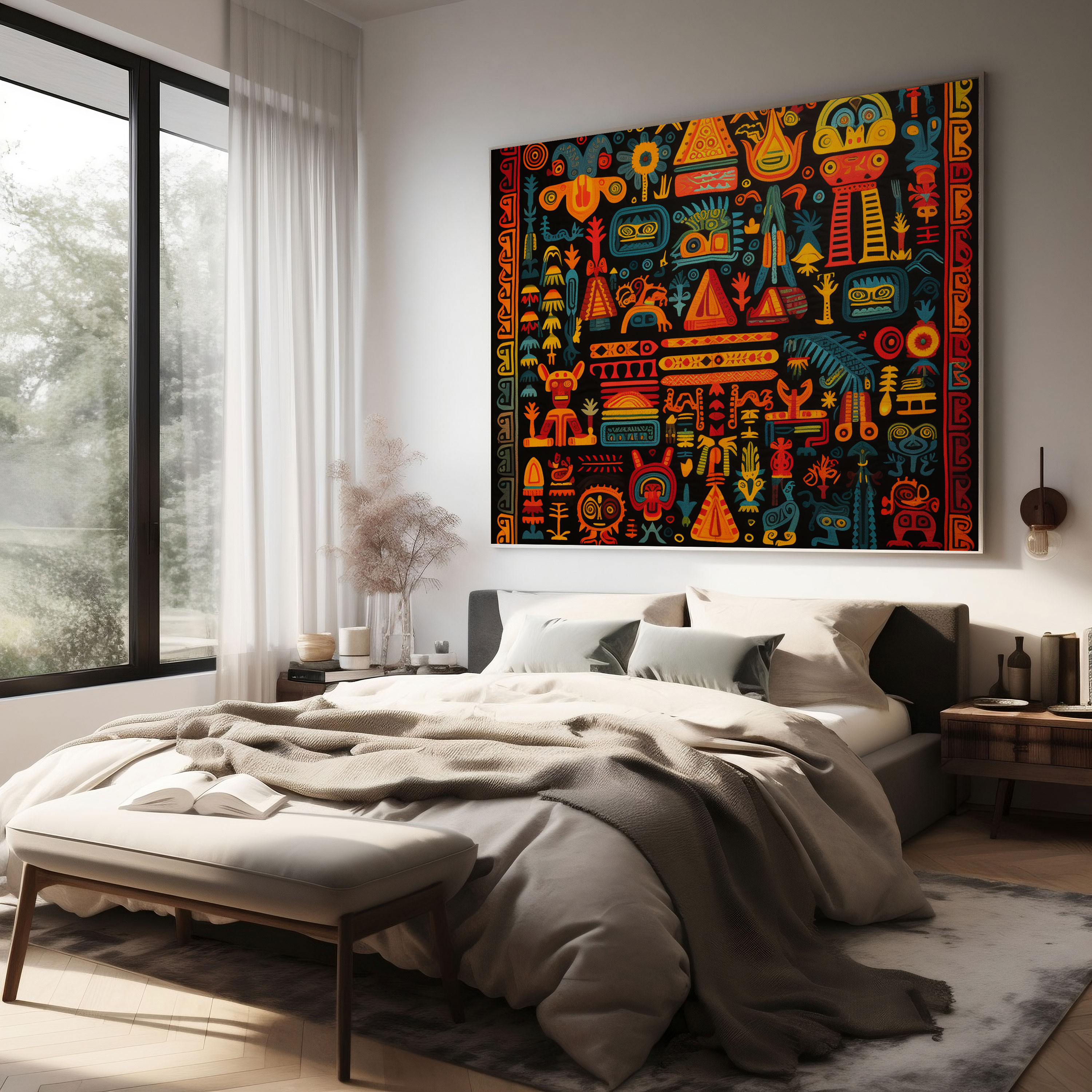 Indigenous Tapestry Canvas Print - Ancient Symbols Wall Art - Aboriginal, Wall Art, Canvas Wall Art, Aboriginal