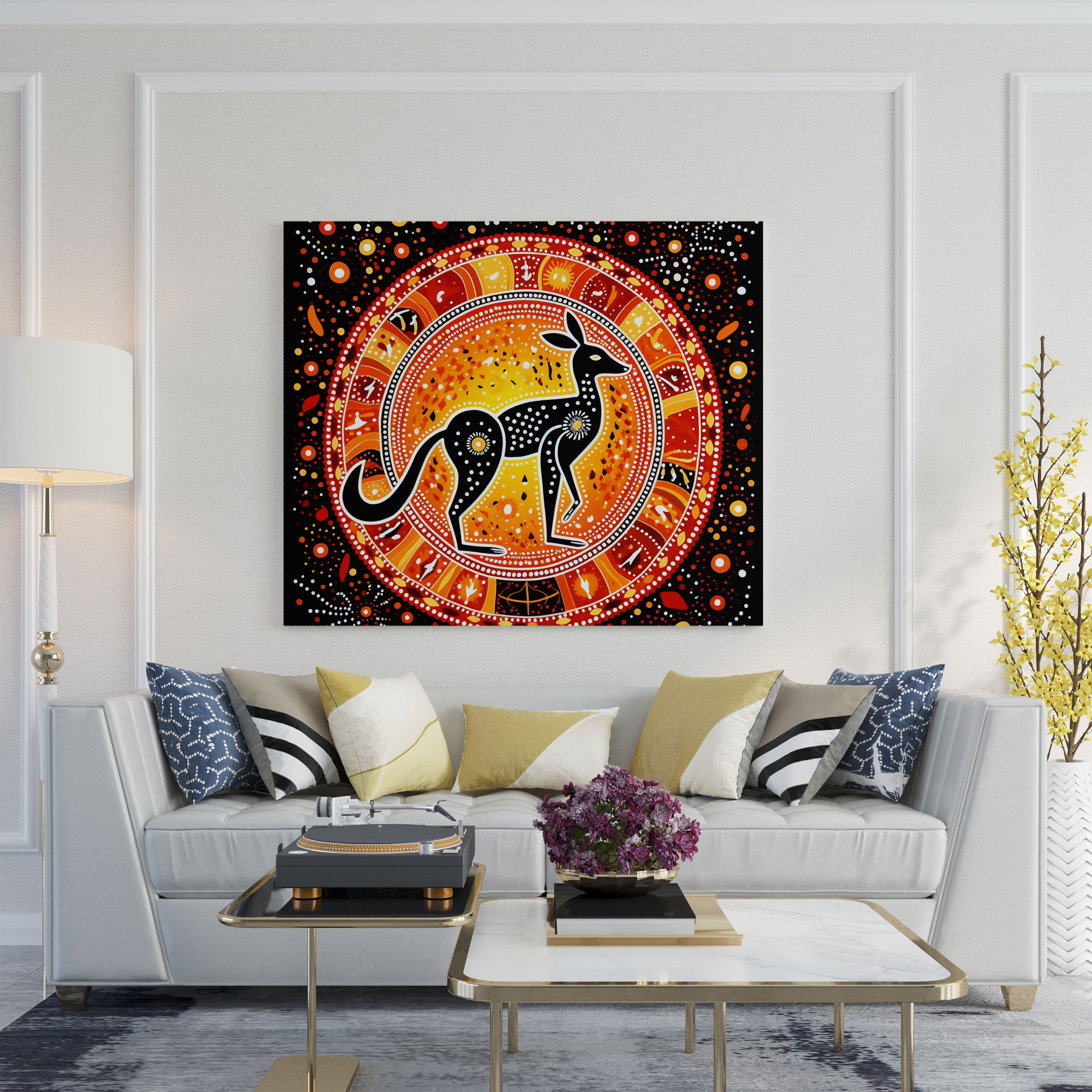 Classic Aboriginal Canvas Print: Majestic Kangaroo - Aboriginal, Aboriginal, Majestic Kangaroo, Canvas Print