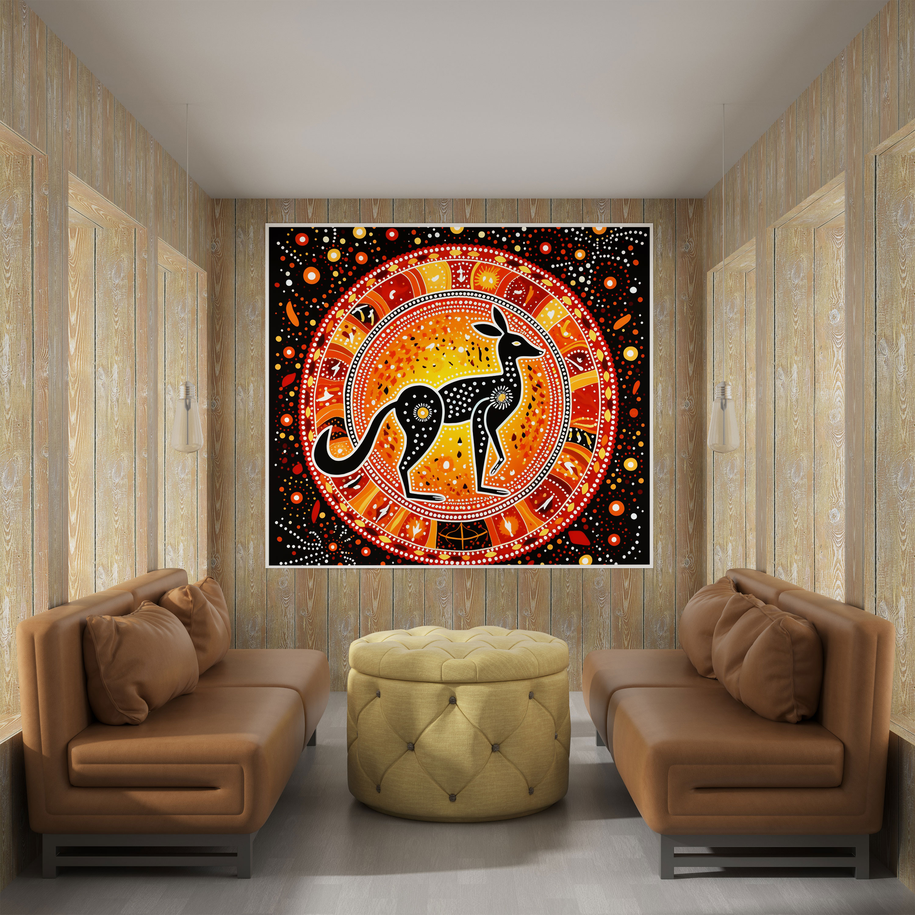 Classic Aboriginal Canvas Print: Majestic Kangaroo - Aboriginal, Aboriginal, Majestic Kangaroo, Canvas Print