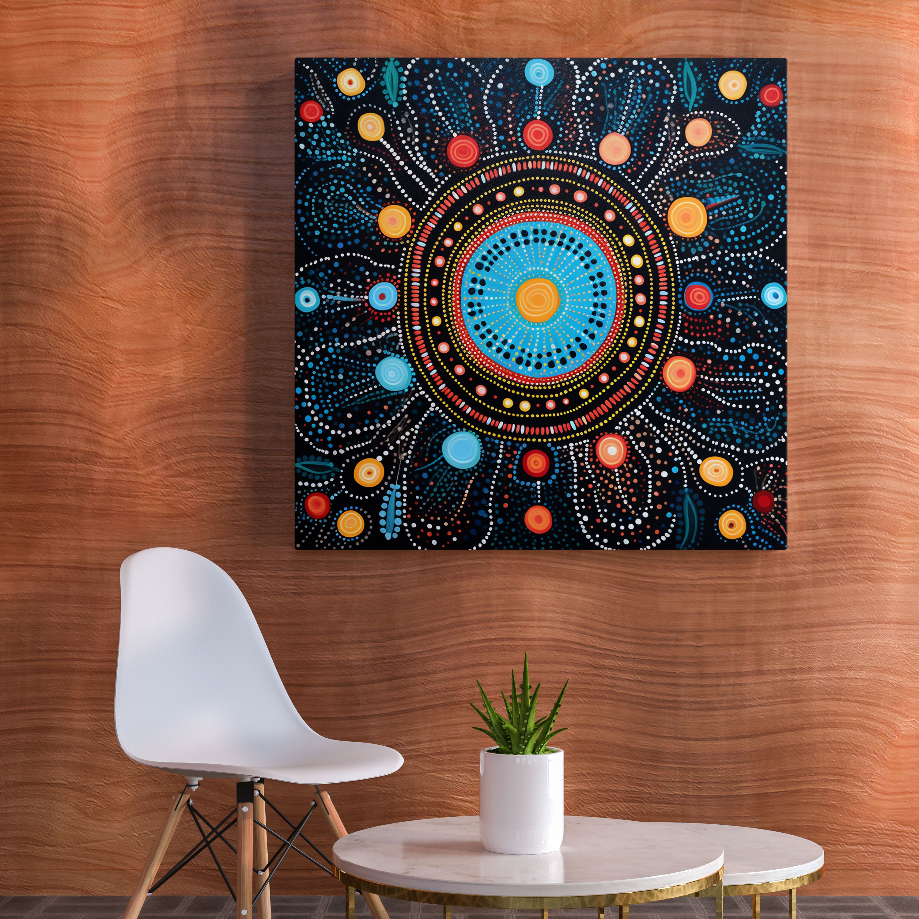 Aboriginal Dreamcatcher Canvas Print: Protection & Harmony - Aboriginal, Canvas Print, Harmony, Aboriginal