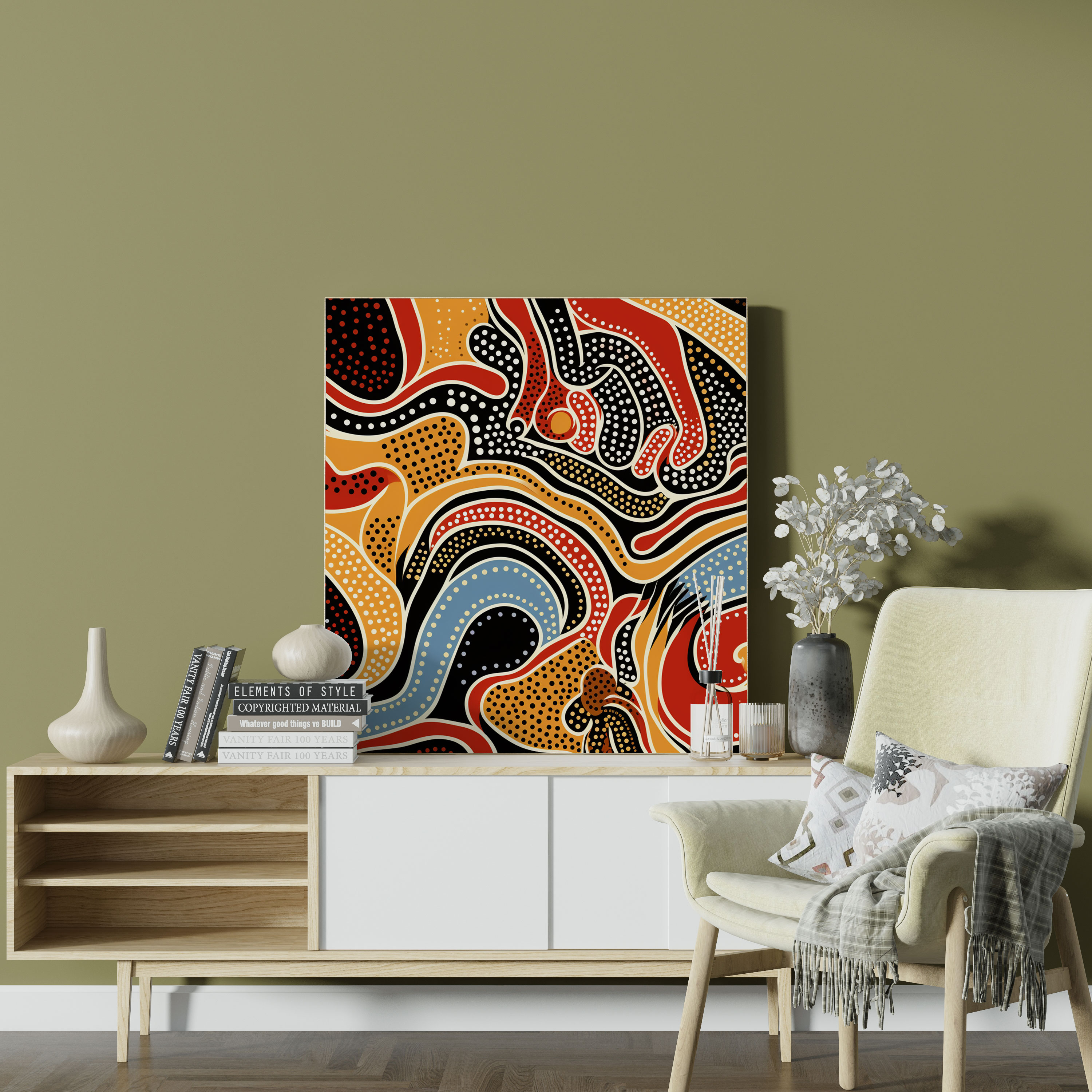 Geometric Aboriginal Canvas Print - Aboriginal, Tradition, Bold Colors, Symmetrical Designs
