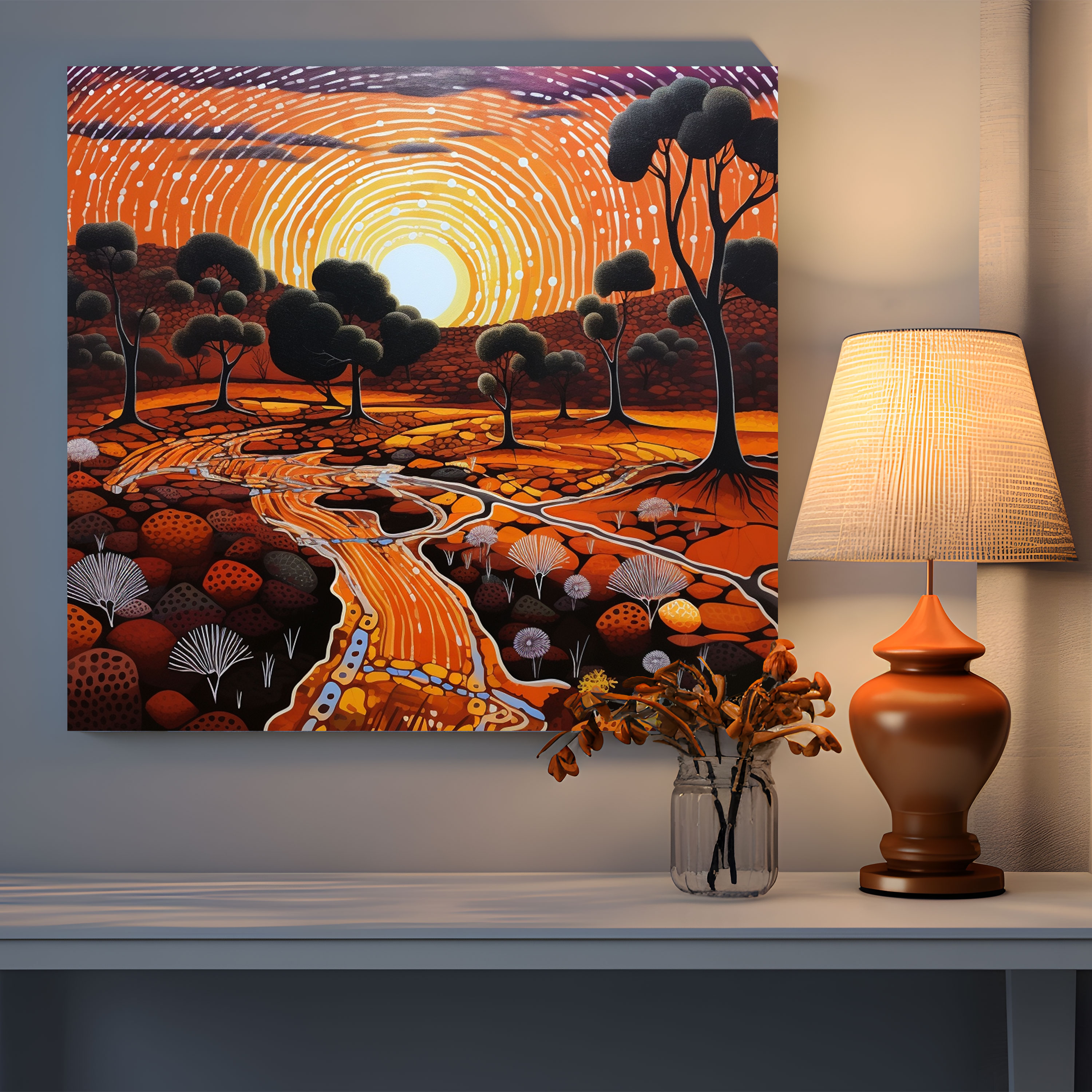 Contemporary Aboriginal Landscape Wall Art - Aboriginal, Contemporary Art, Spiritual Realm, Aboriginal