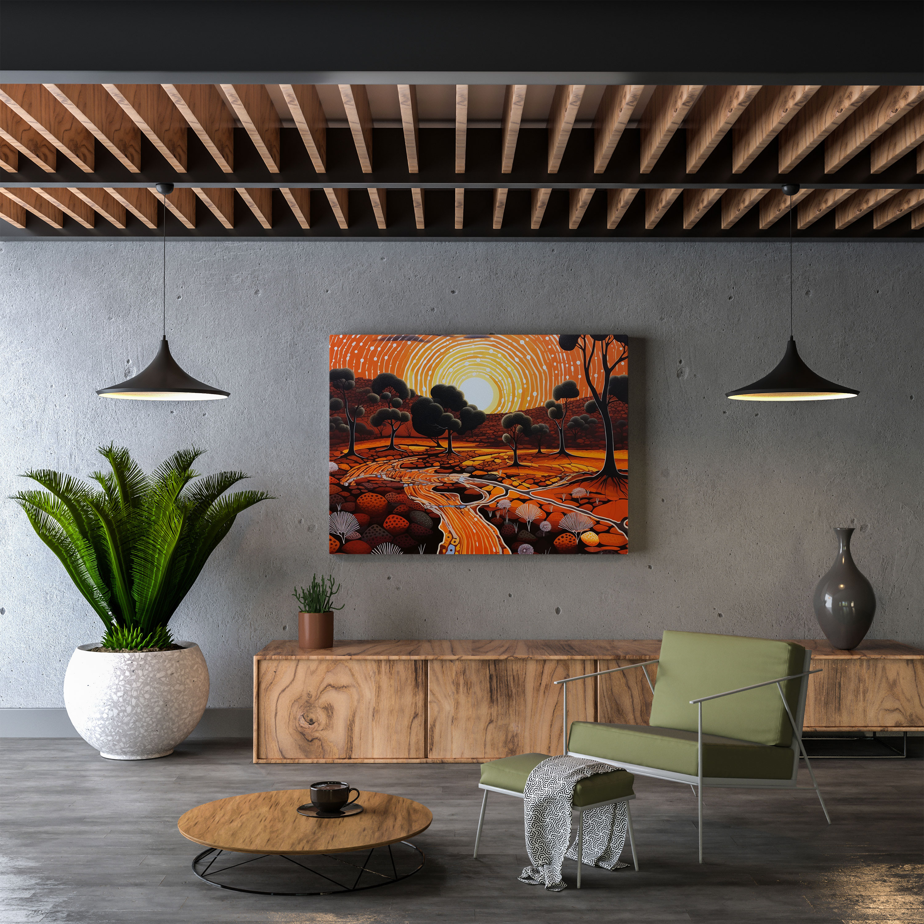 Contemporary Aboriginal Landscape Wall Art - Aboriginal, Contemporary Art, Spiritual Realm, Aboriginal