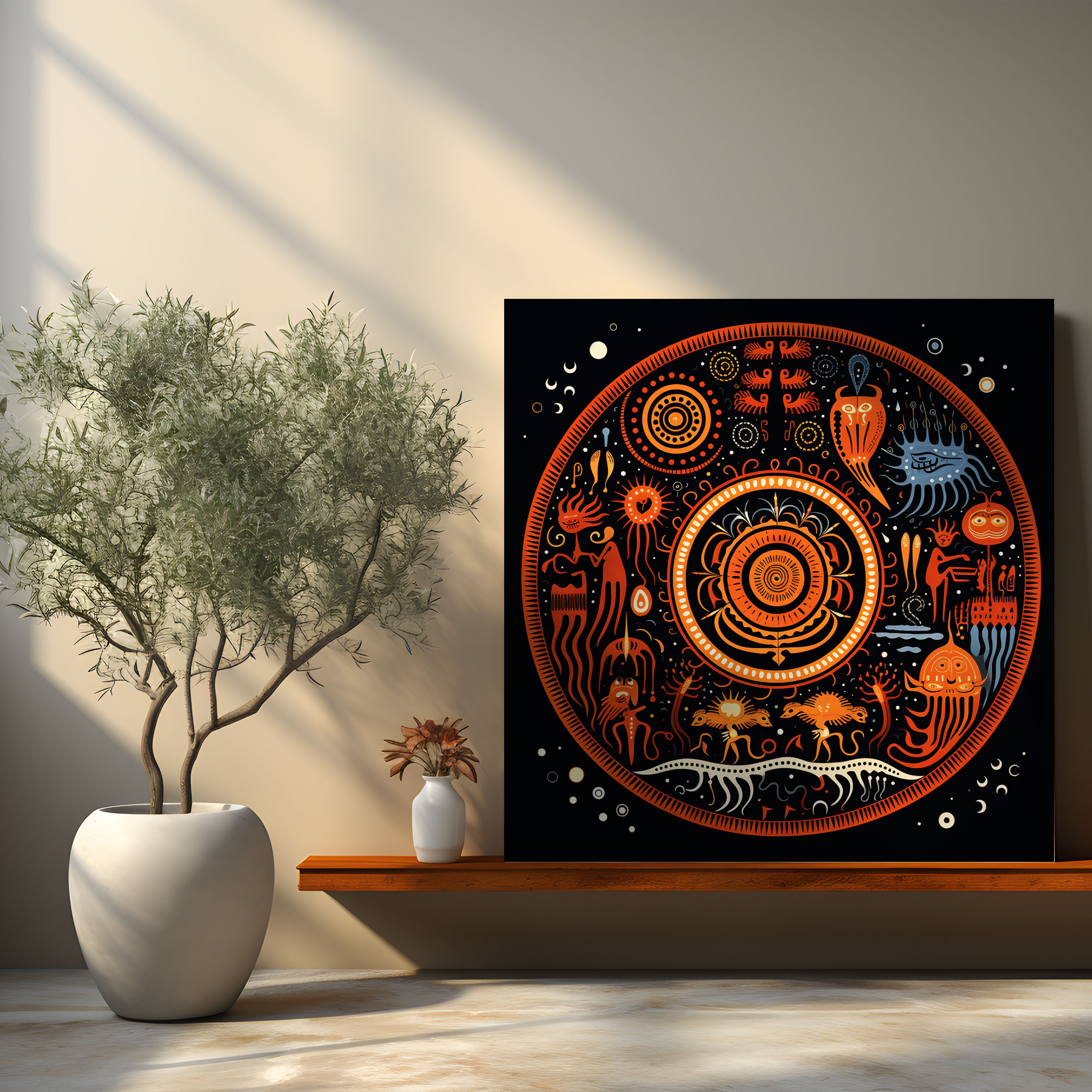 Aboriginal Cultural Symbols Canvas Print - Aboriginal, Visual Language, Ancestors, Wall Art