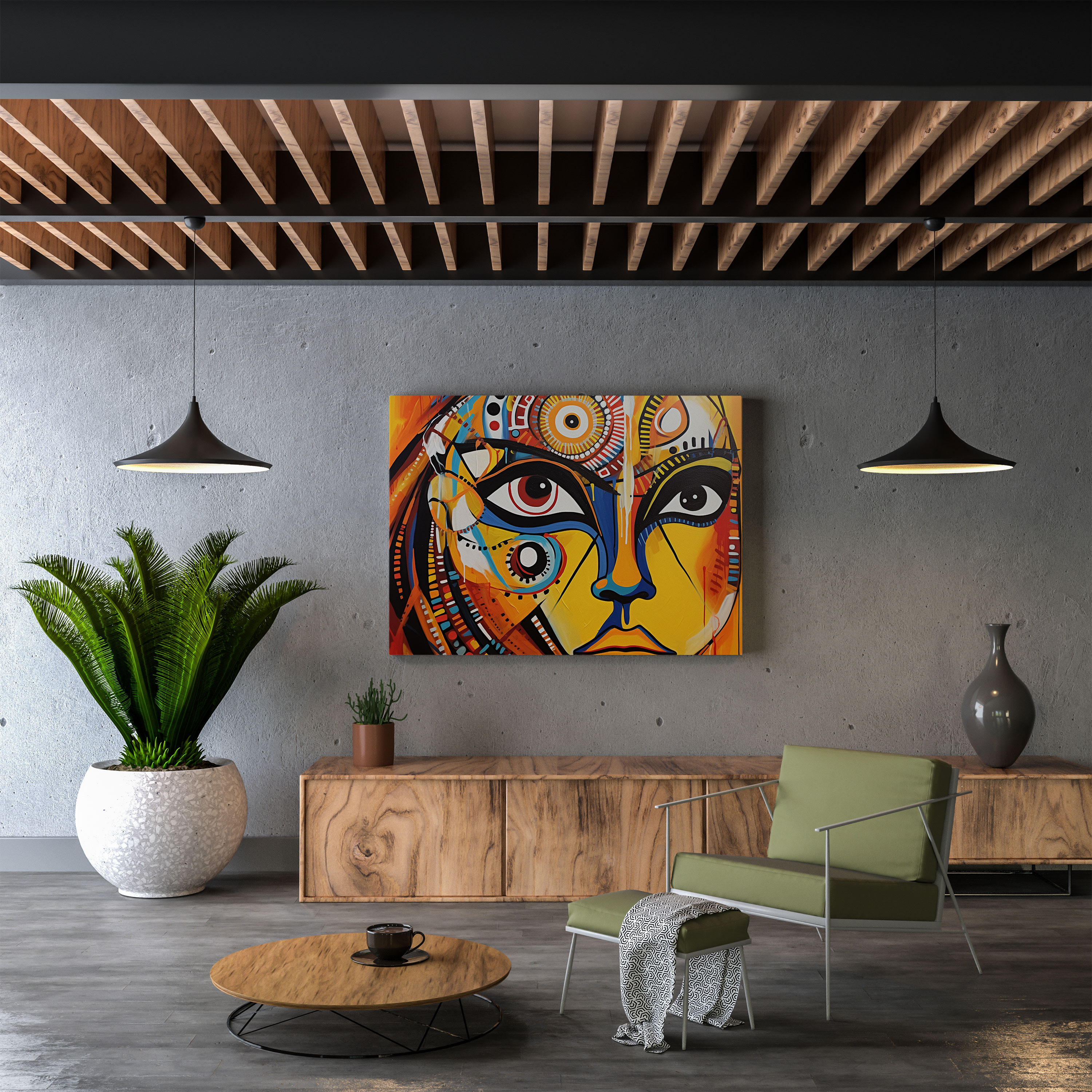 Aboriginal Abstract Expressionism Canvas Print - Aboriginal, Canvas Print, Emotions, Cultural Identity