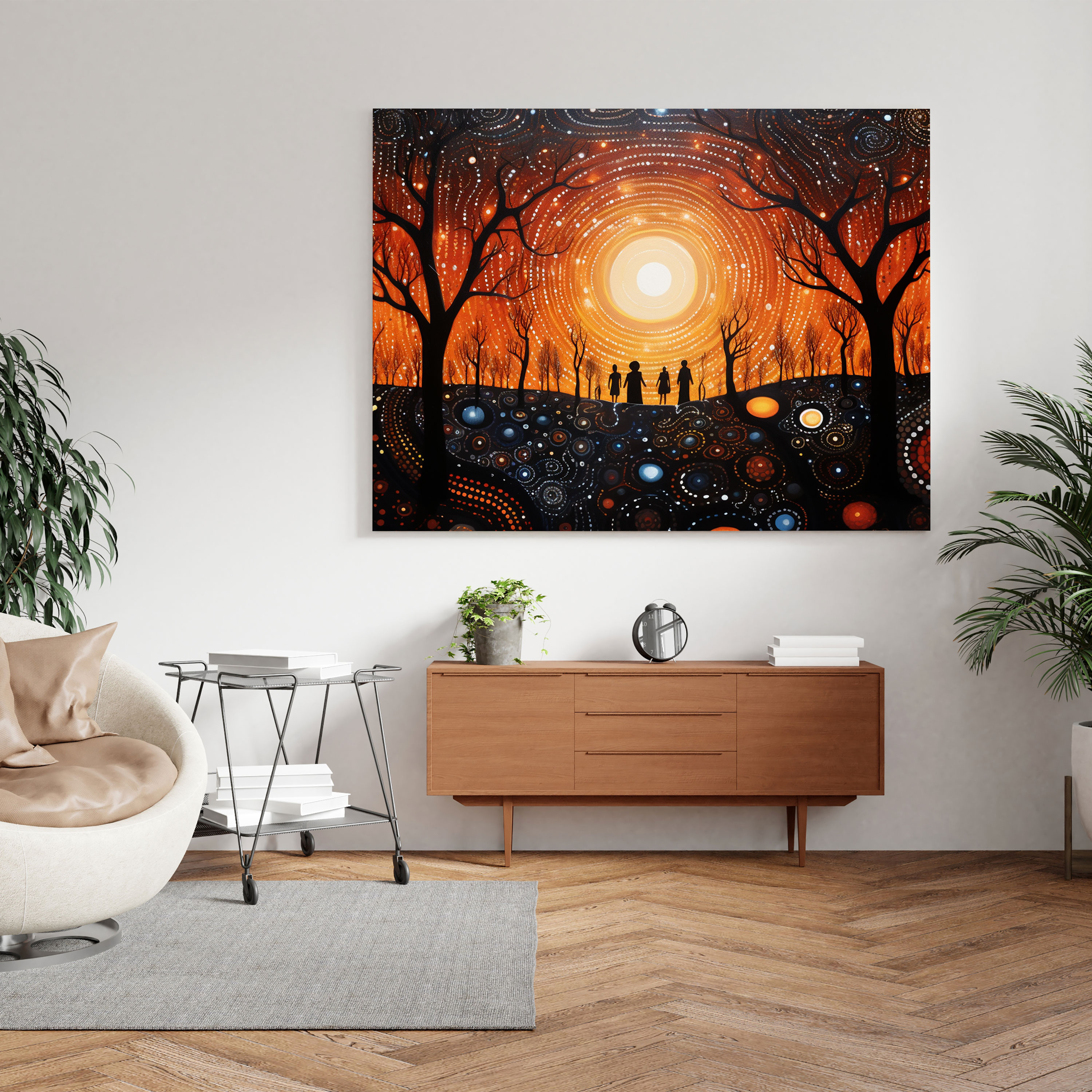 Aboriginal Dreamtime Canvas Print - Aboriginal, Wall Decoration, Canvas Wall Art, Celestial Skies