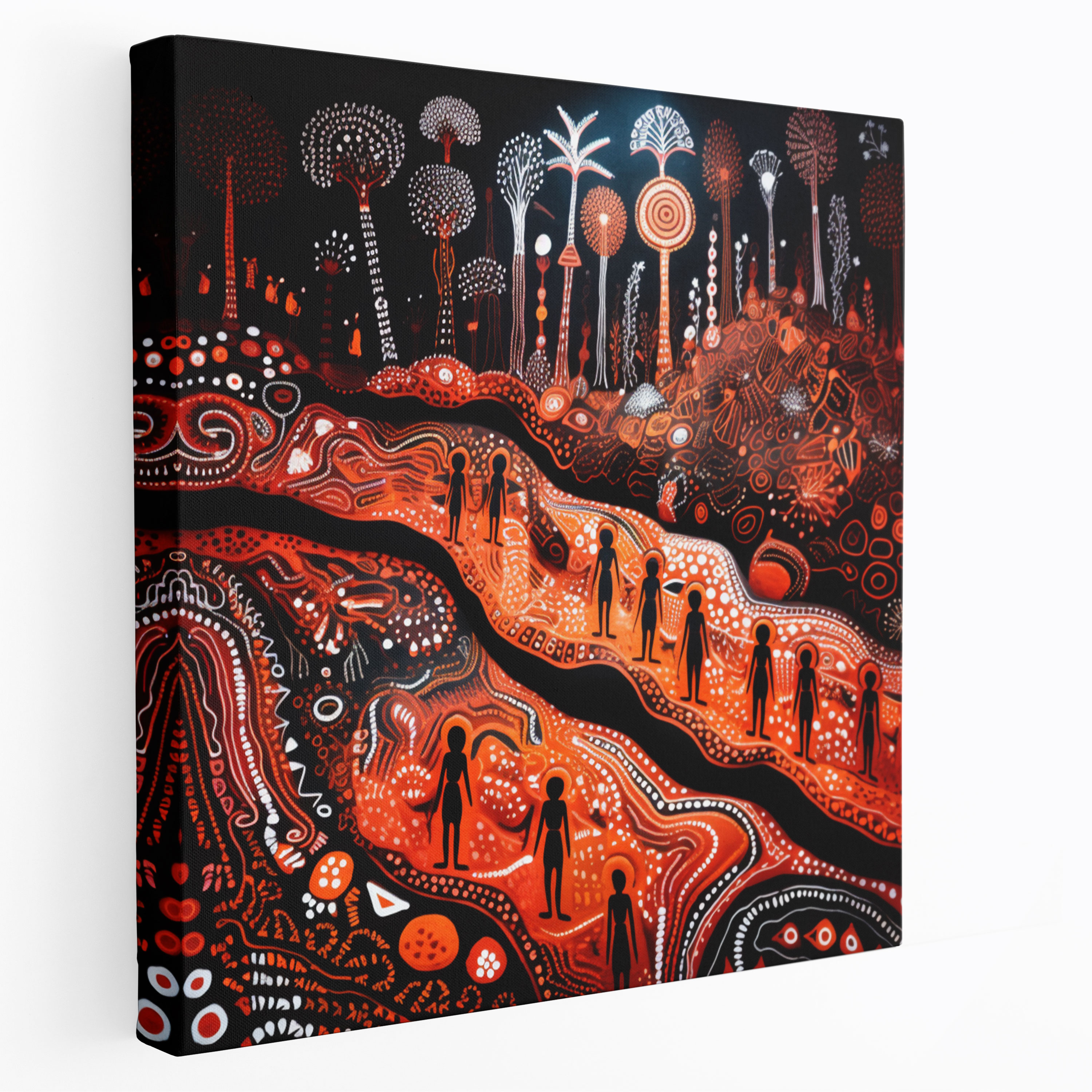 Aboriginal Rock Art Wall Decoration - Aboriginal, Canvas, Rock Art, Vibrant Landscapes