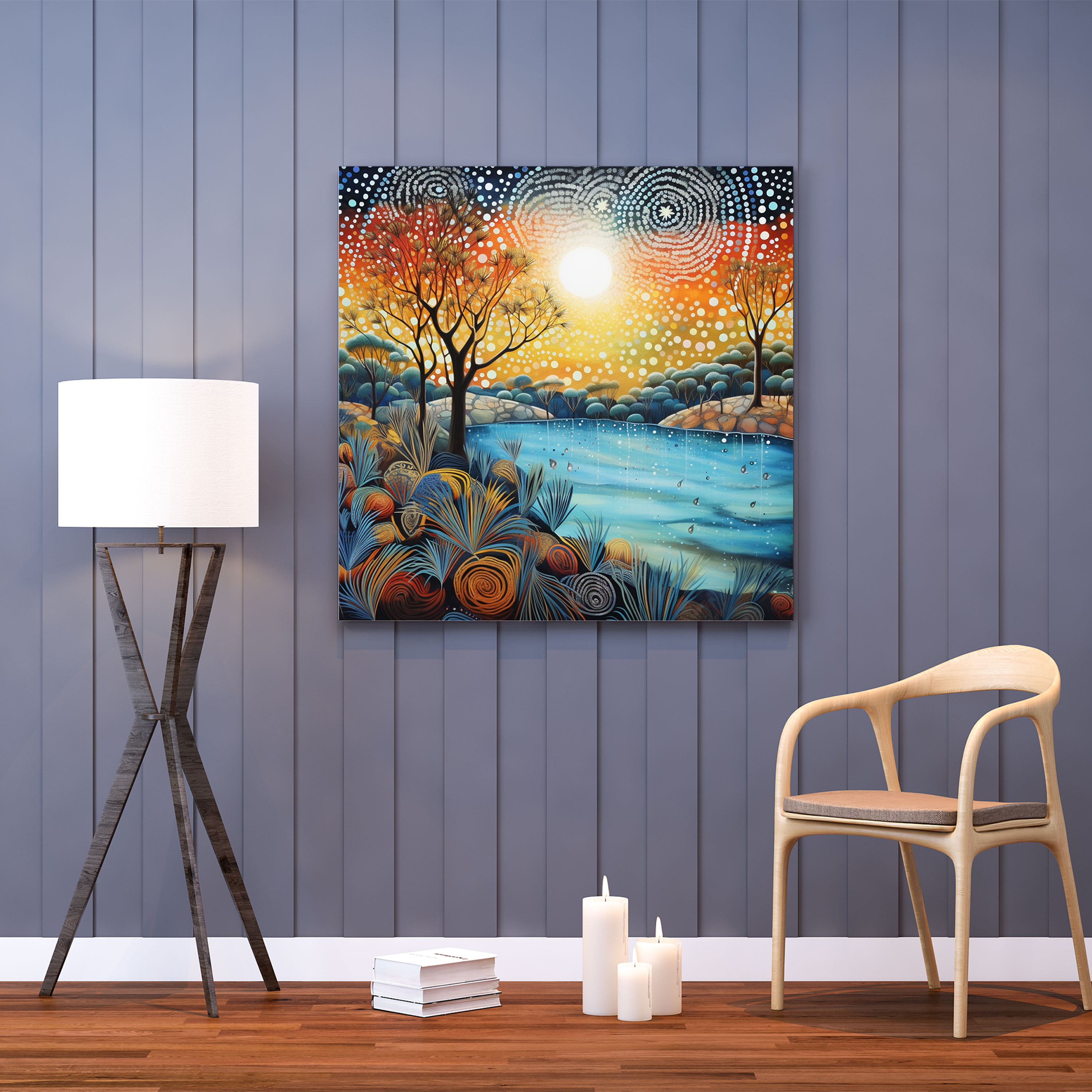 Aboriginal Watercolor Canvas Print - Aboriginal, Canvas Wall Art, Canvas Print, Wall Decoration