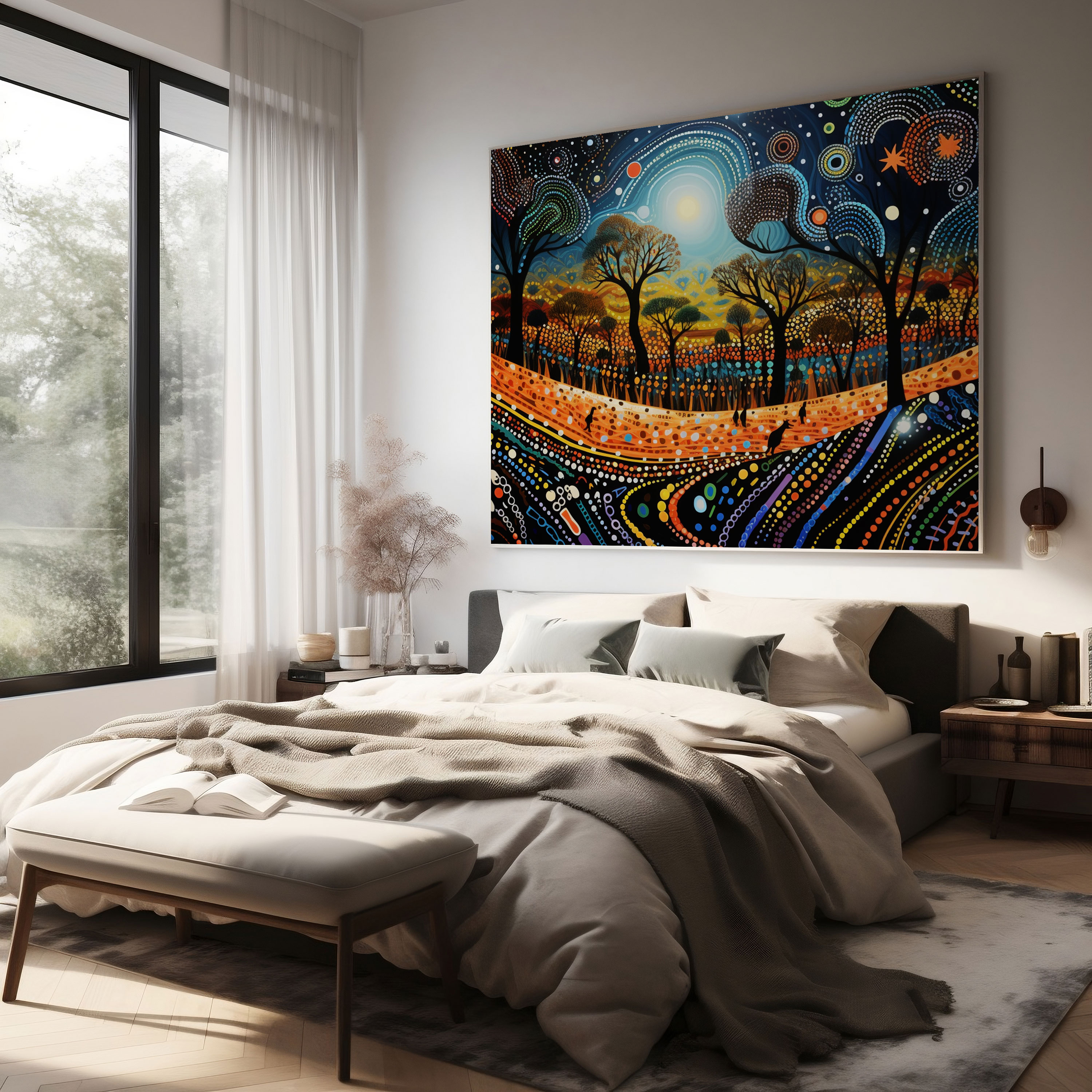 Abstract Aboriginal Art Canvas Print - Dreamtime Story - Aboriginal, Dreamtime Story, Wall Art, Intricate Patterns