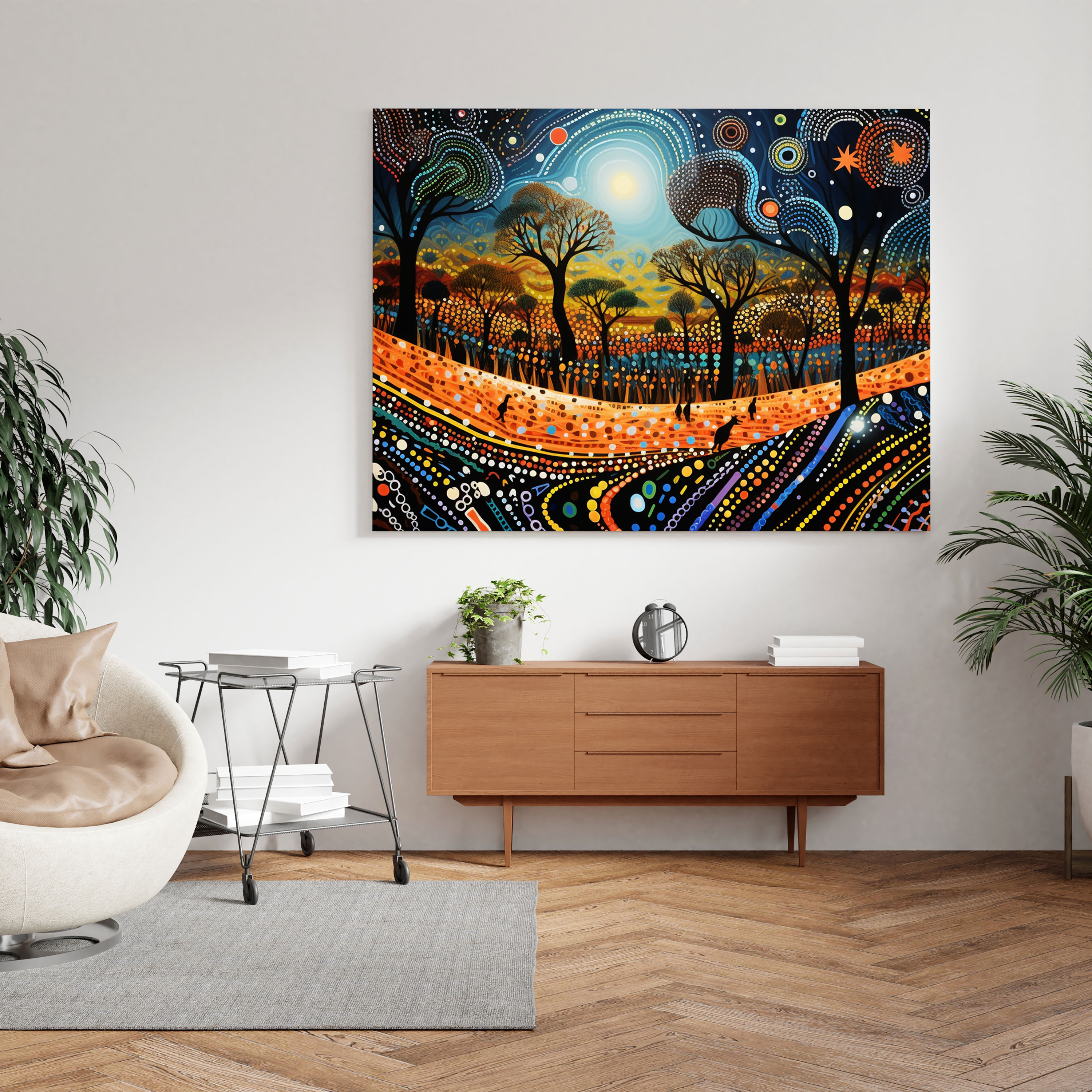 Abstract Aboriginal Art Canvas Print - Dreamtime Story - Aboriginal, Dreamtime Story, Wall Art, Intricate Patterns