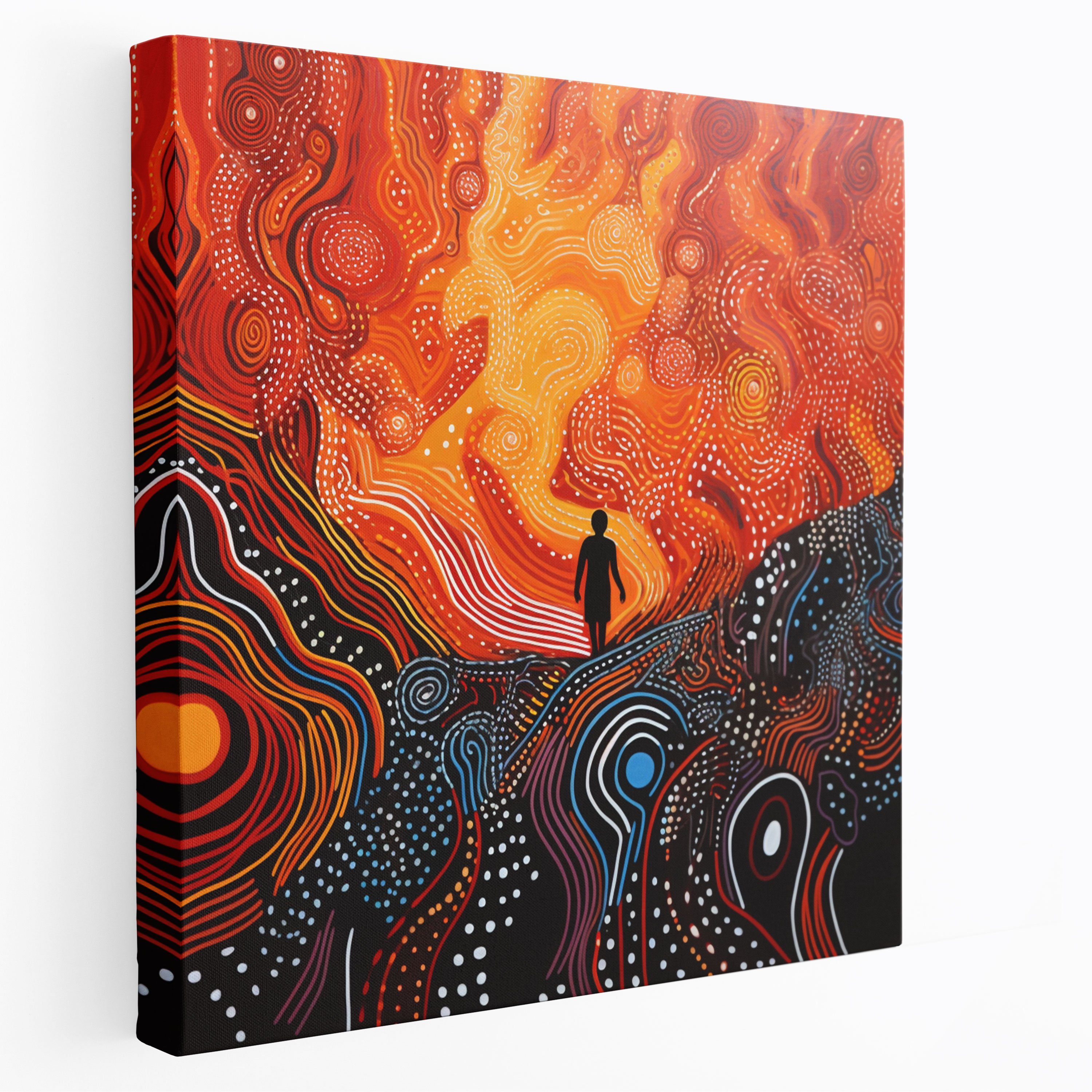 Contemporary Aboriginal Canvas Print - Strength And Resilience - Aboriginal, Wall Art, Dynamic Strokes, Bold Colors