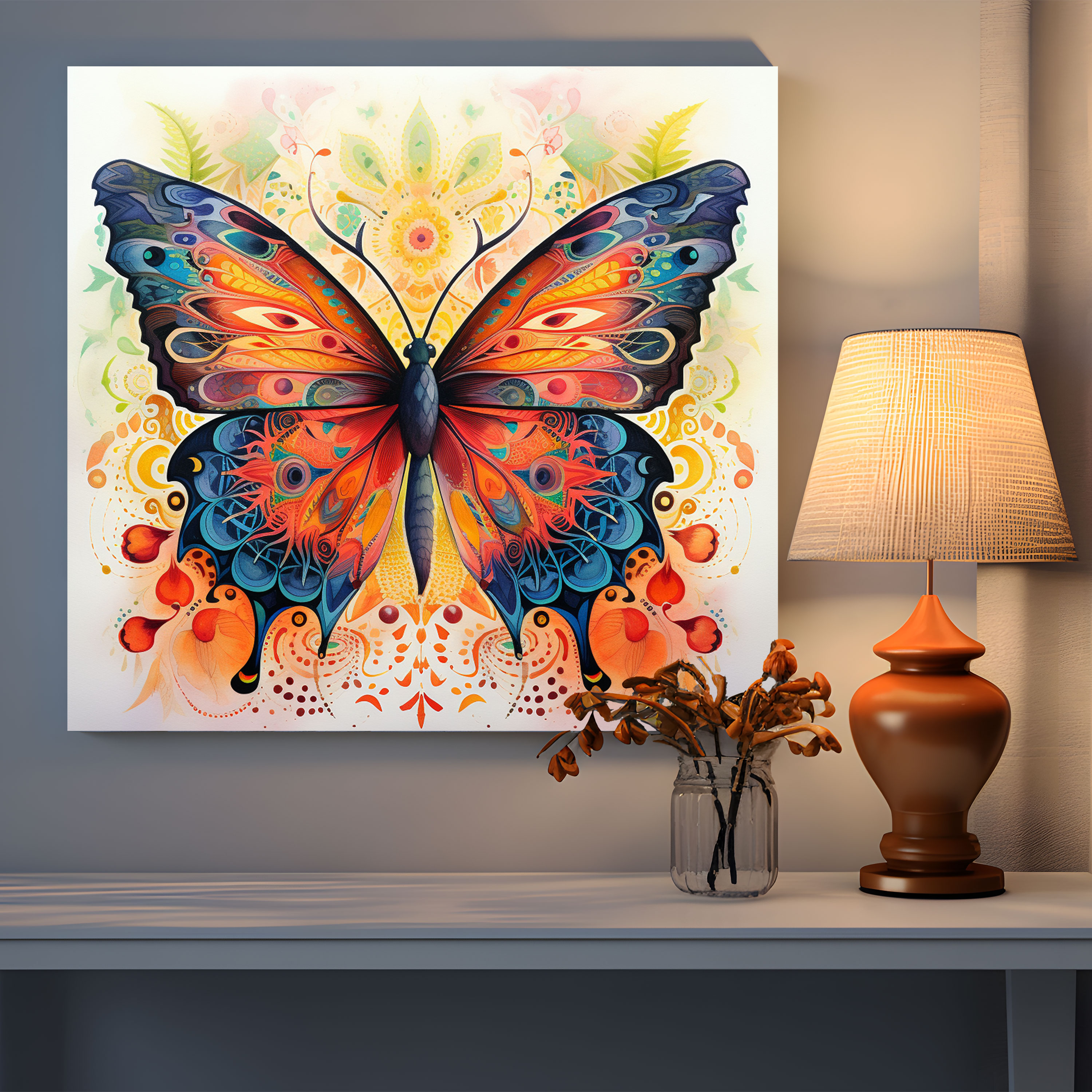 Aboriginal Butterfly Wall Decoration - Aboriginal, Transformation, Canvas Wall Art, Canvas