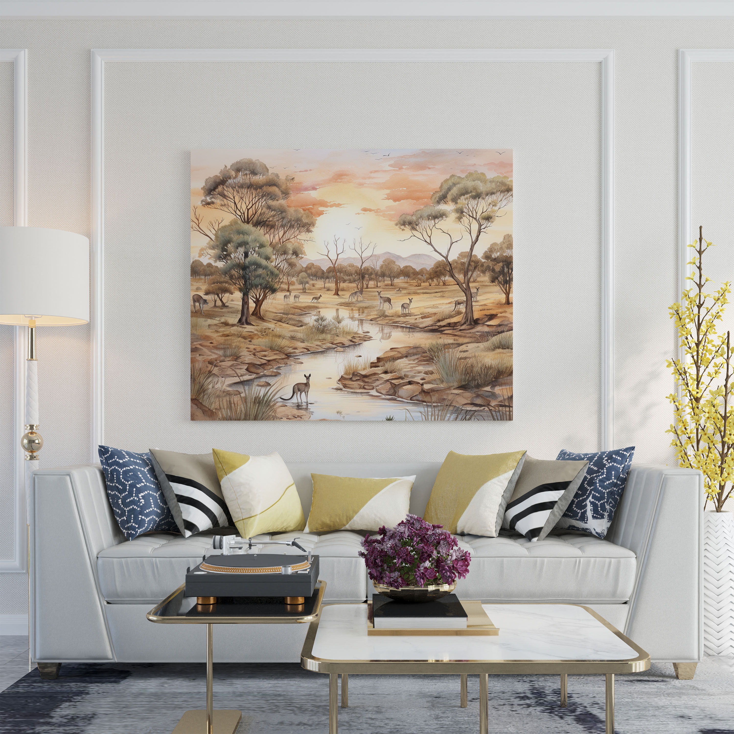 Aboriginal Outback Wall Decoration - Aboriginal, Outback, Canvas, Watercolor Painting