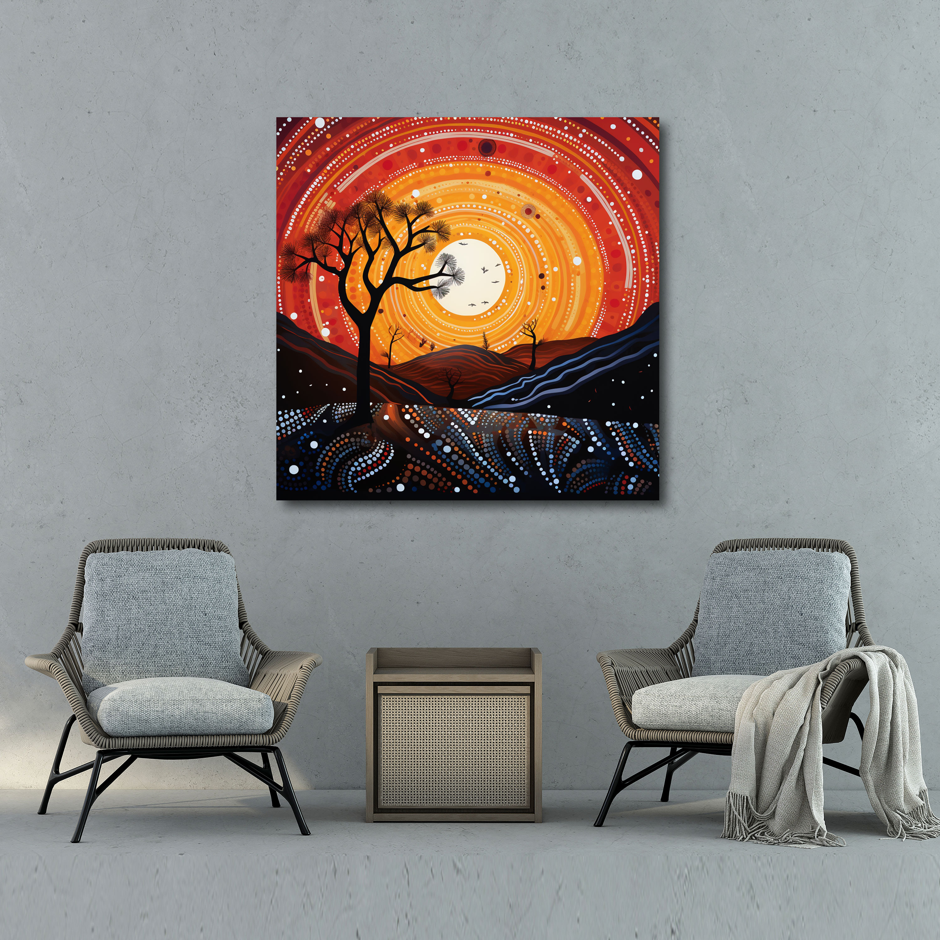 Aboriginal Canvas Print - Symbolic Fusion - Aboriginal, Abstract Elements, Canvas Wall Art, Wall Art