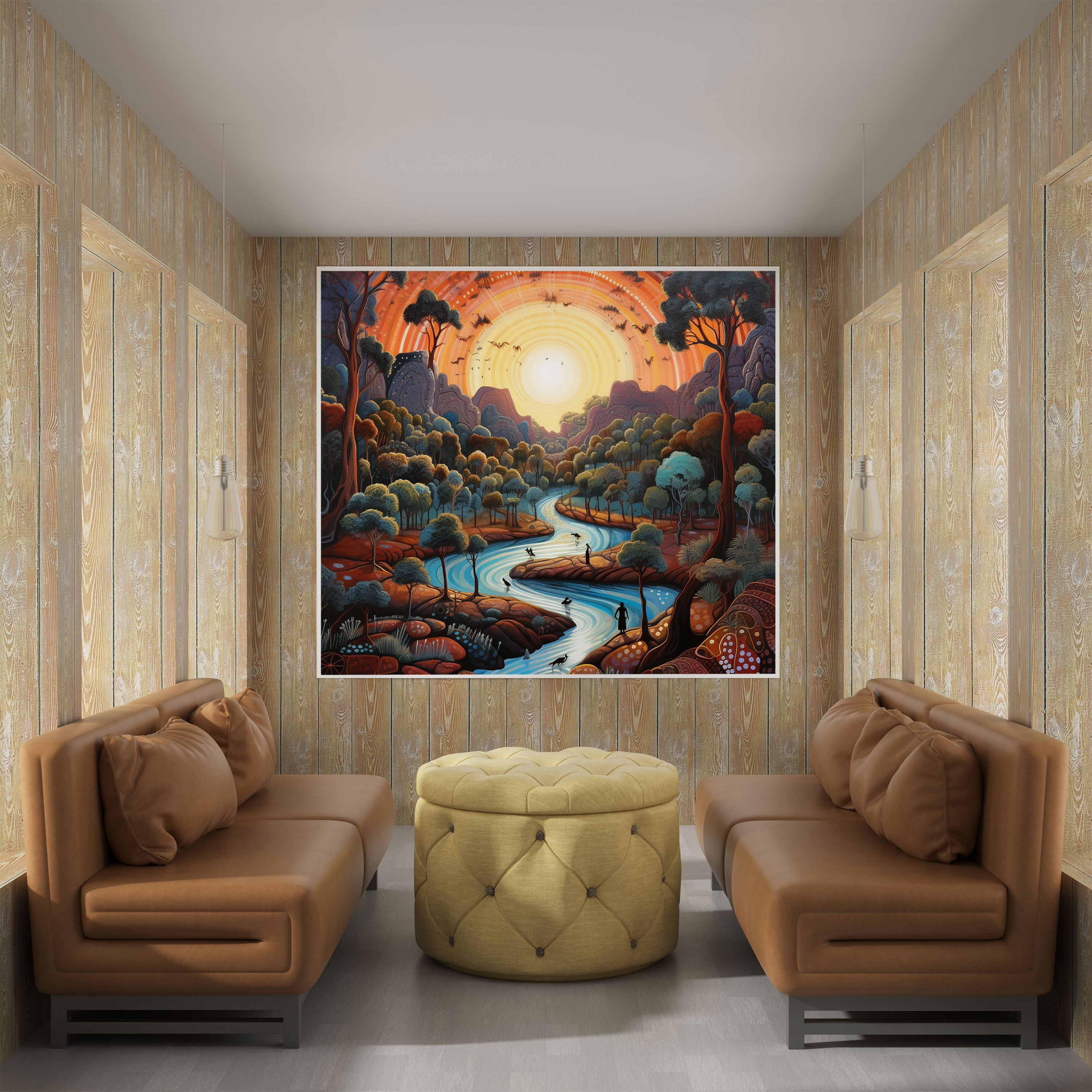 Aboriginal Wall Art - Mystical Landscape - Aboriginal, Canvas, Aboriginal Stories, Mystical Landscape