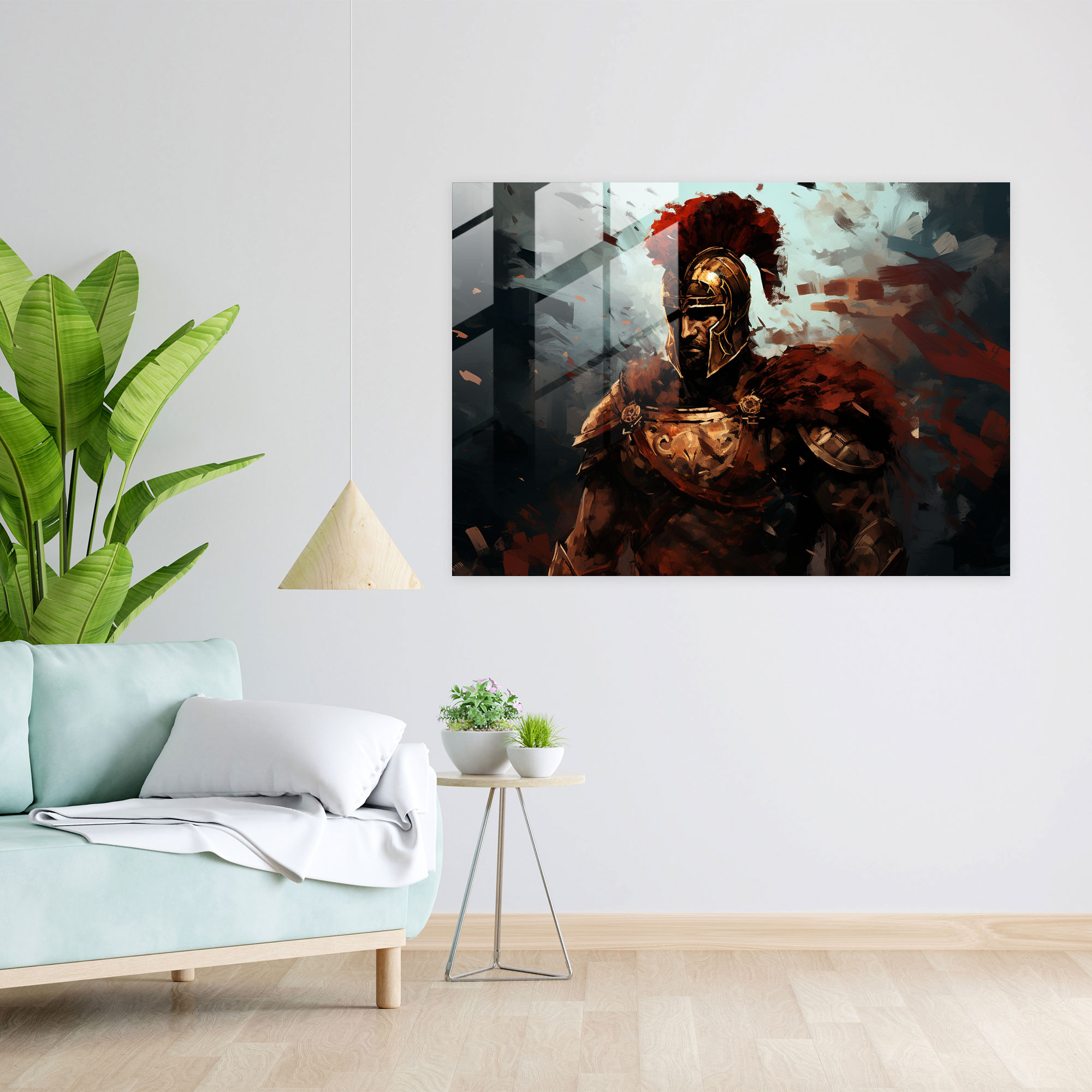 Antik Silahlar Cam Tablo - Antik Silahlar Cam Duvar Sanatı Modern Sanat Roma Gladyatörü