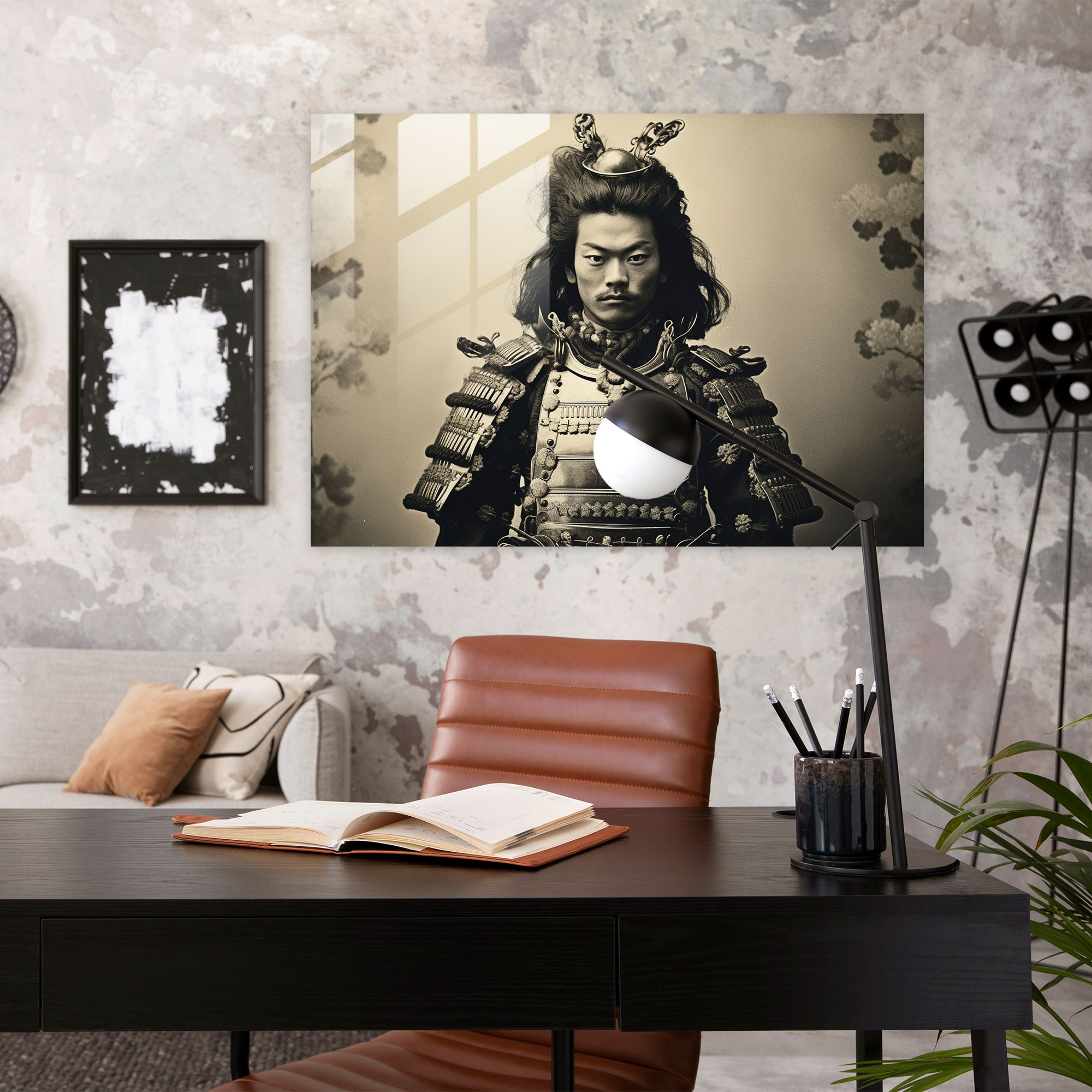 Ev Dekorasyonu - Antik Silahlar - Antik Silahlar Modern Sanat Cam Duvar Sanatı Siyah ve Beyaz