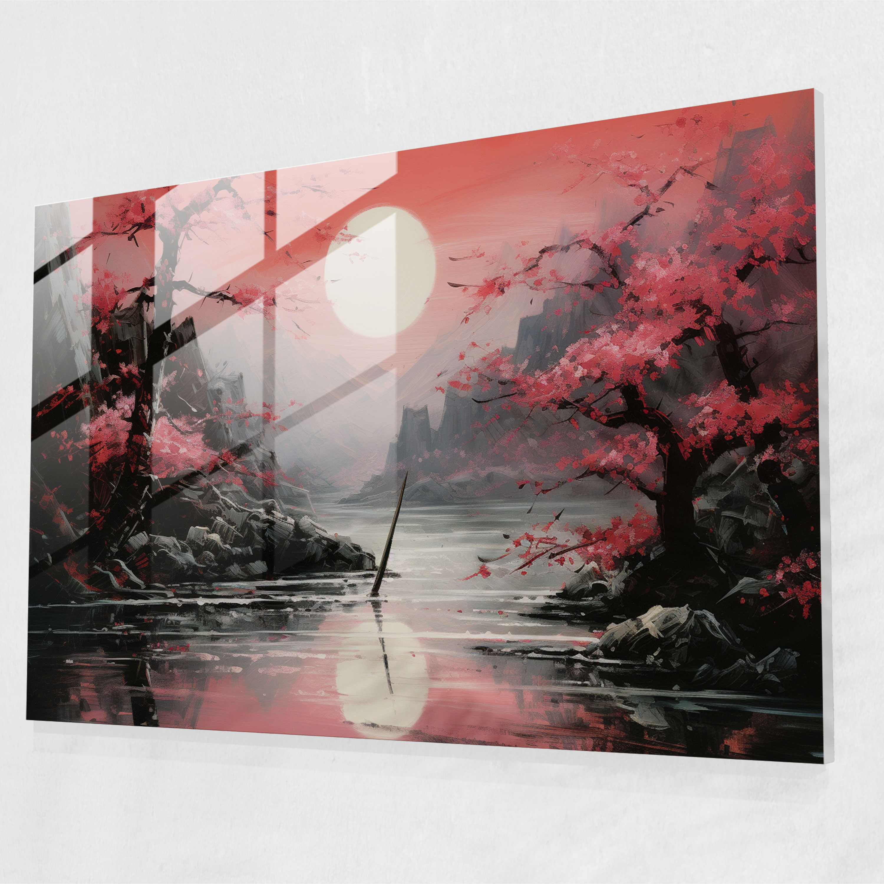 Japanese Katana Glass Print - Ancient Weapons, Modern Art, Ancient Weapons, Wall Decoration