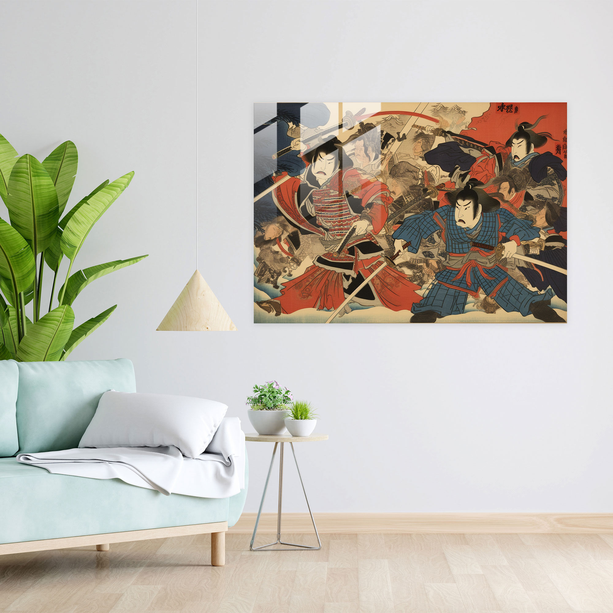 Samurai Weapons Glass Print - Ancient Weapons, Wall Decoration, Japanese Woodblock Print, Ancient Weapons