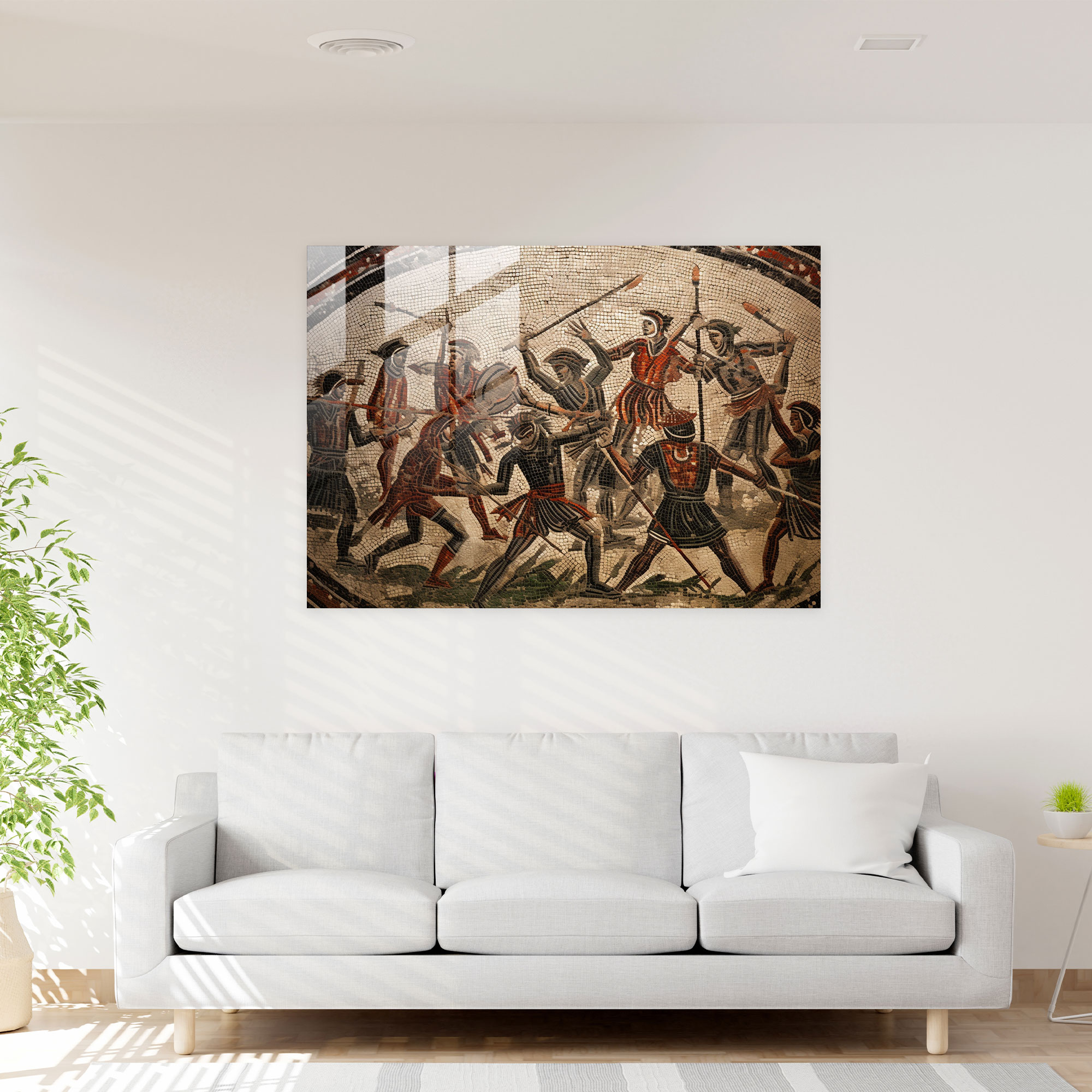Roman Weapons Glass Print - Ancient Weapons, Wall Decoration, Nets, Glass Art