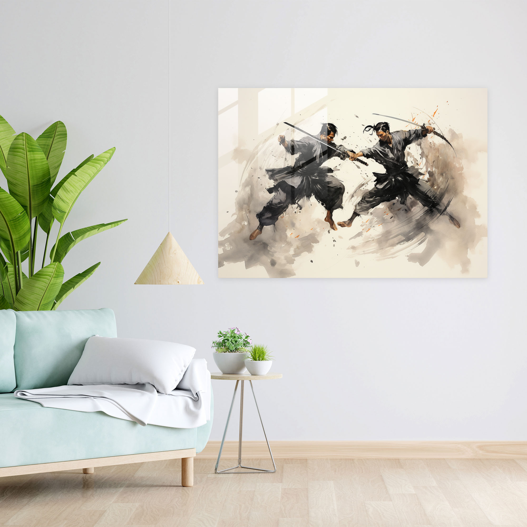 Chinese Weapons Glass Print - Ancient Weapons, Glass Art, Martial Artists, Chinese Ink Painting