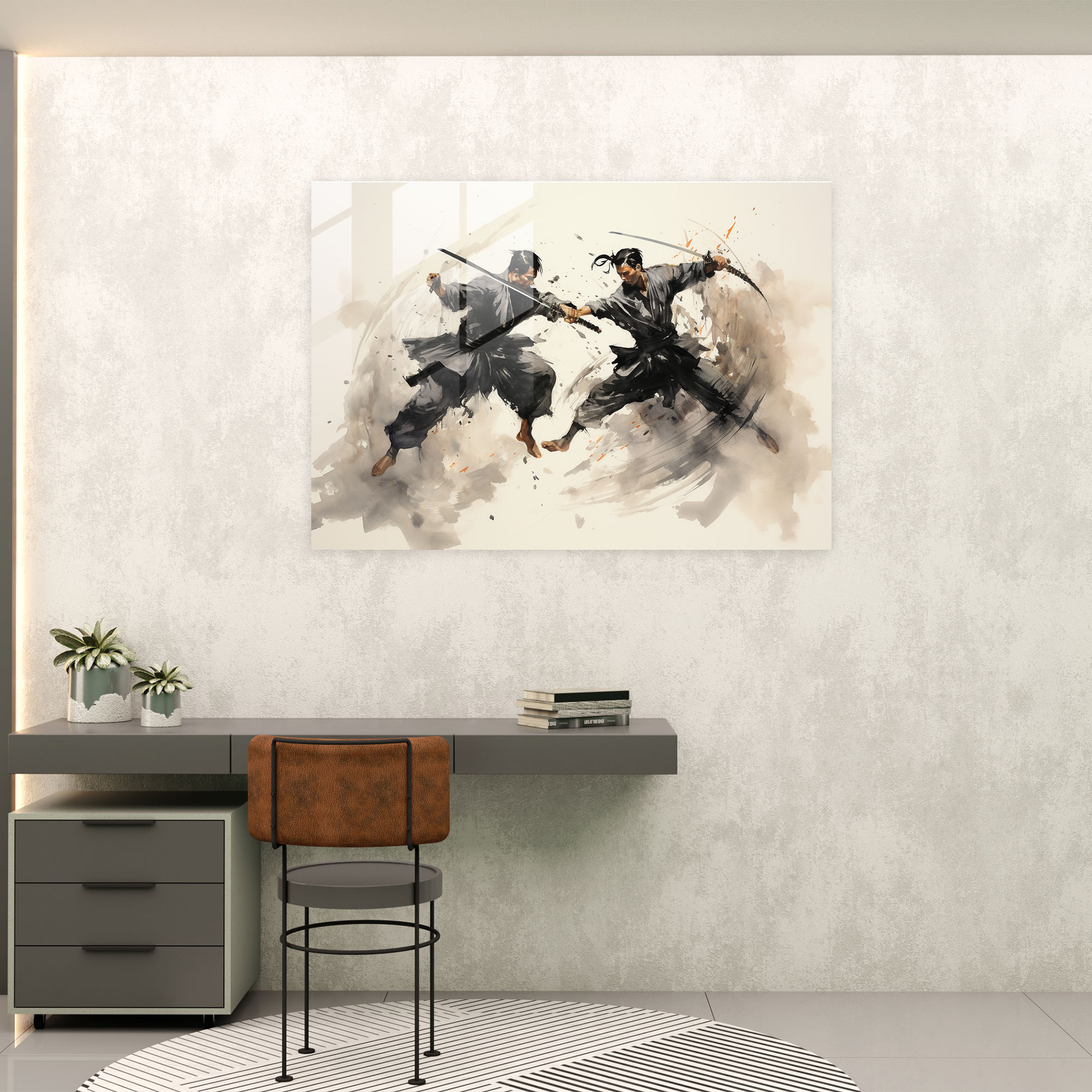 Chinese Weapons Glass Print - Ancient Weapons, Glass Art, Martial Artists, Chinese Ink Painting
