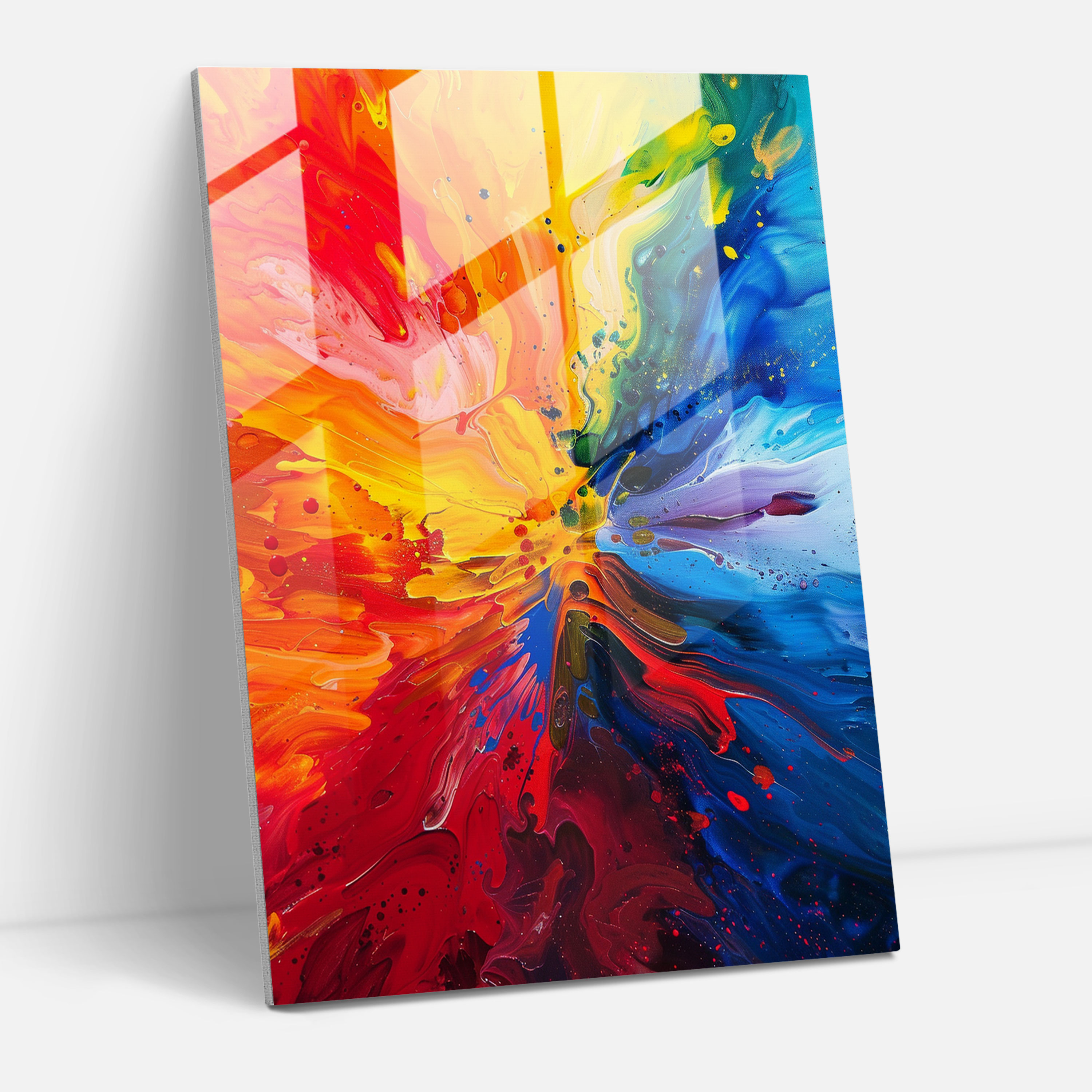 Action Painting Glass Print - Action Painting, Home Decoration, Glass Print, Modern Art