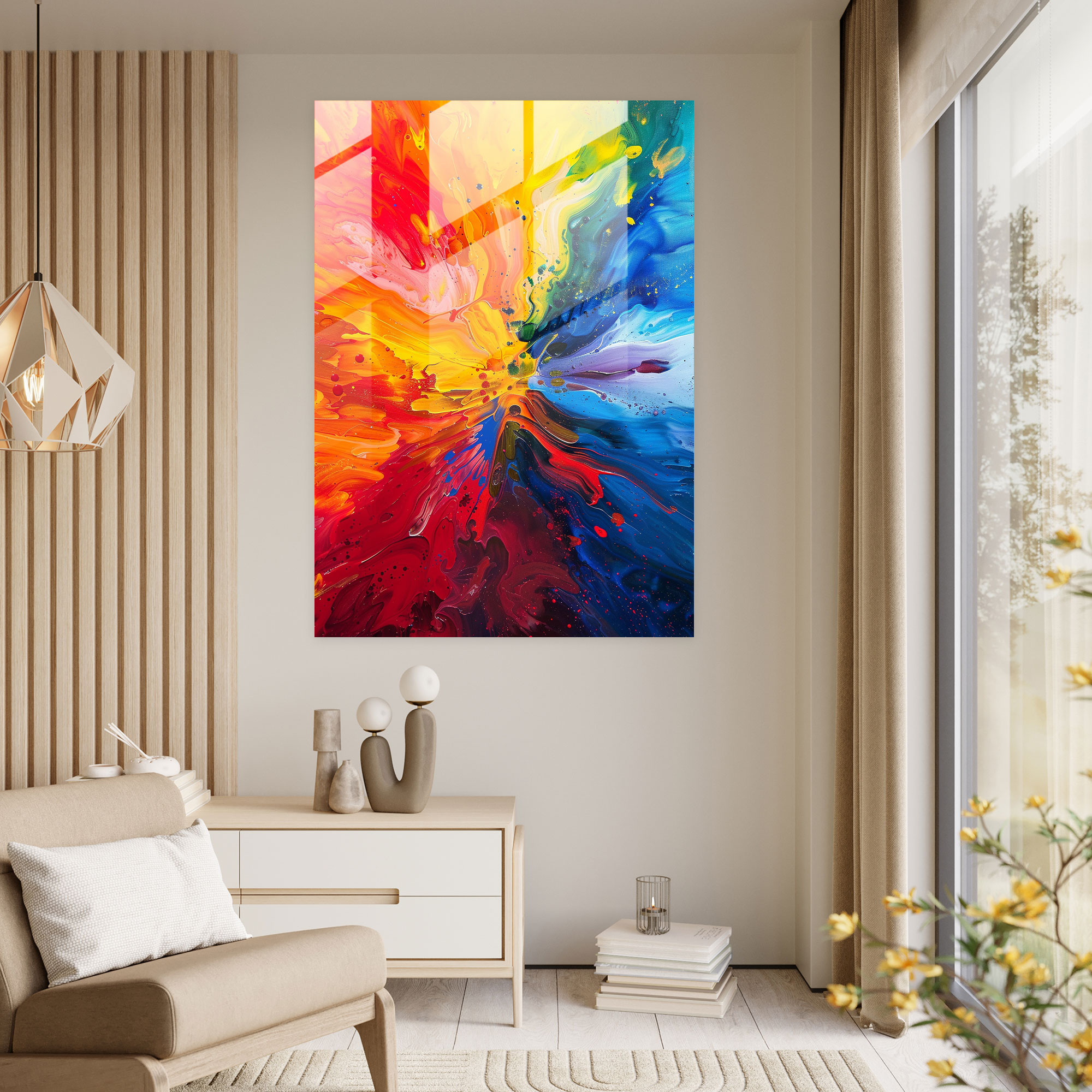 Action Painting Glass Print - Action Painting, Home Decoration, Glass Print, Modern Art