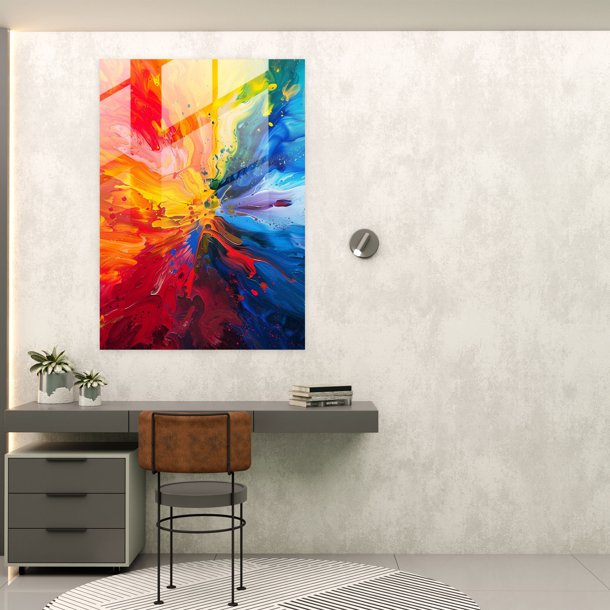 Action Painting Glass Print - Action Painting, Home Decoration, Glass Print, Modern Art
