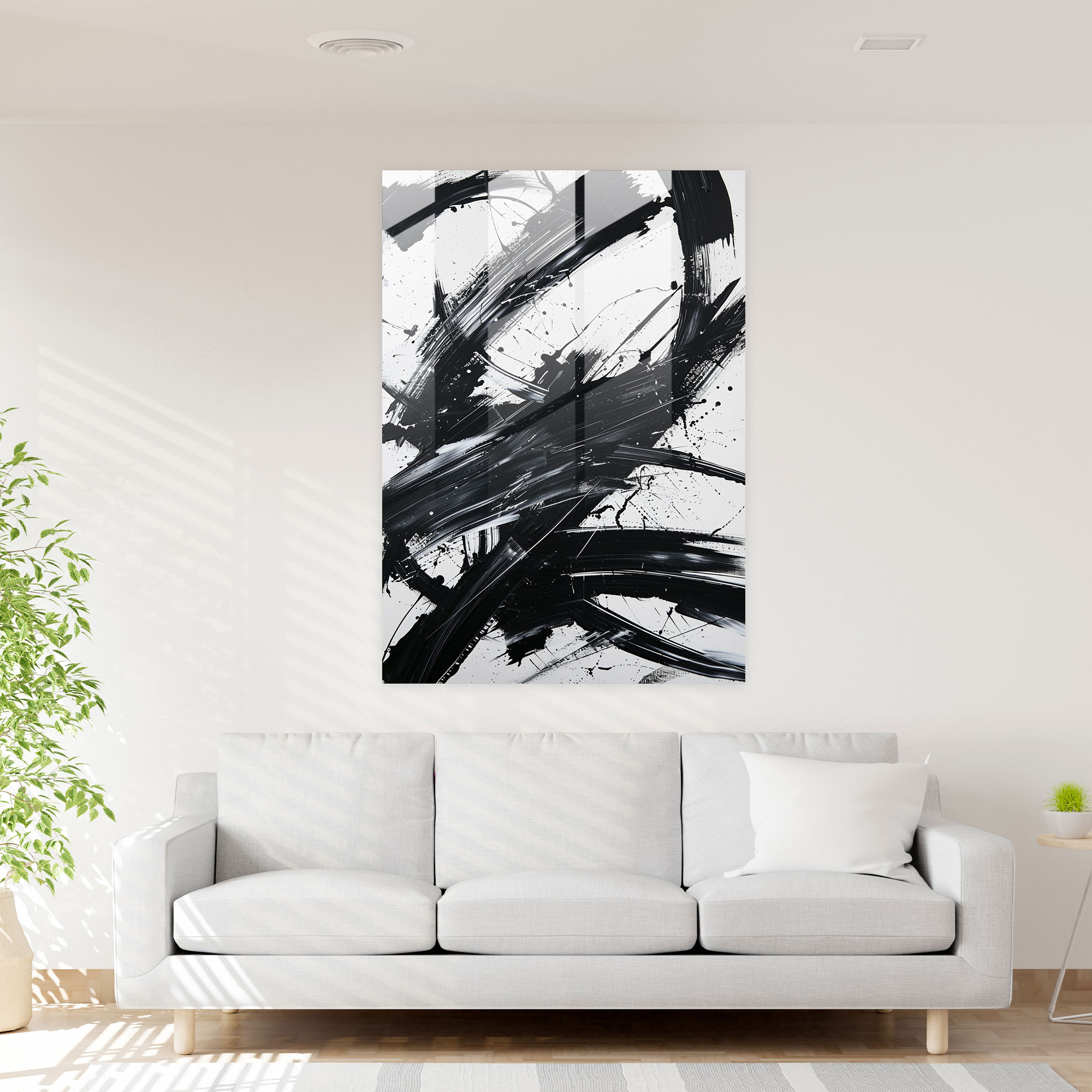 Action Painting Glass Wall Art - Action Painting, Action Painting, Wall Decoration, Glass Wall Art