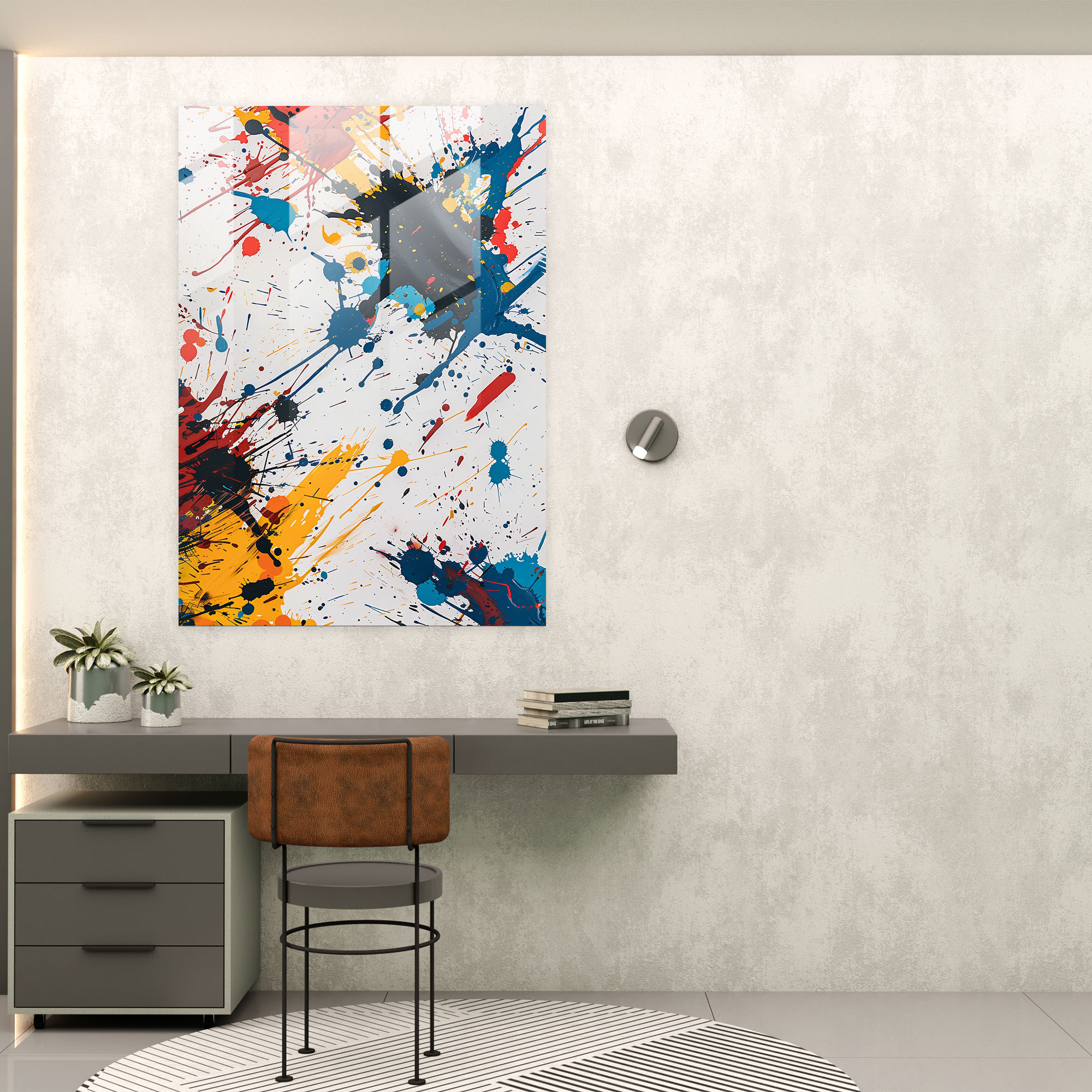 Action Painting Glass Art - Action Painting, Glass Art, Modern Art, Home Decoration
