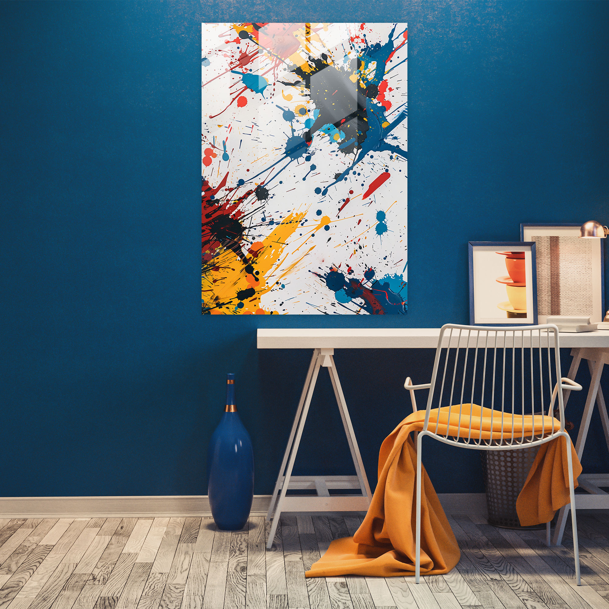 Action Painting Glass Art - Action Painting, Glass Art, Modern Art, Home Decoration