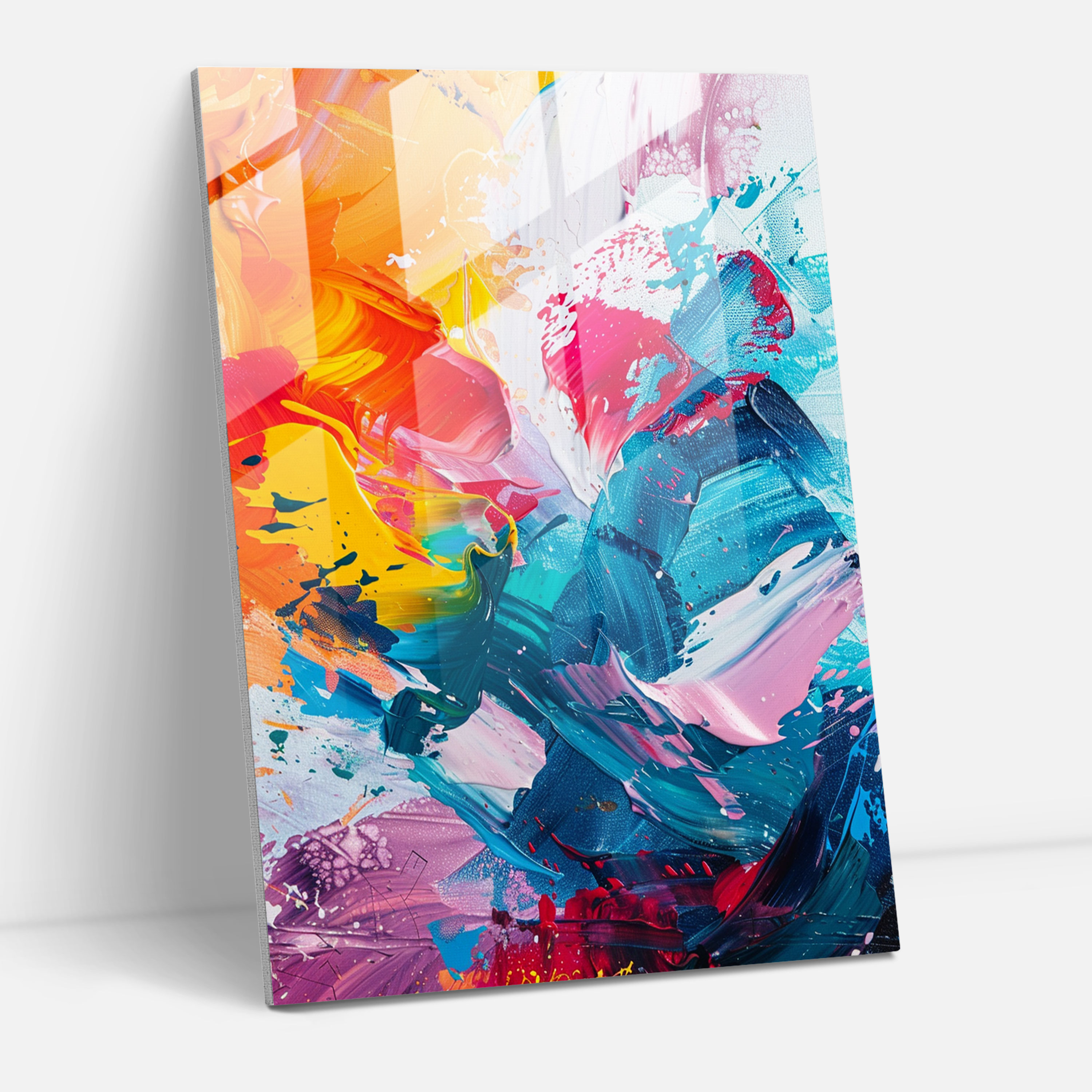 Action Painting Glass Wall Art - Action Painting, Modern Art, Wall Decoration, Glass Wall Art