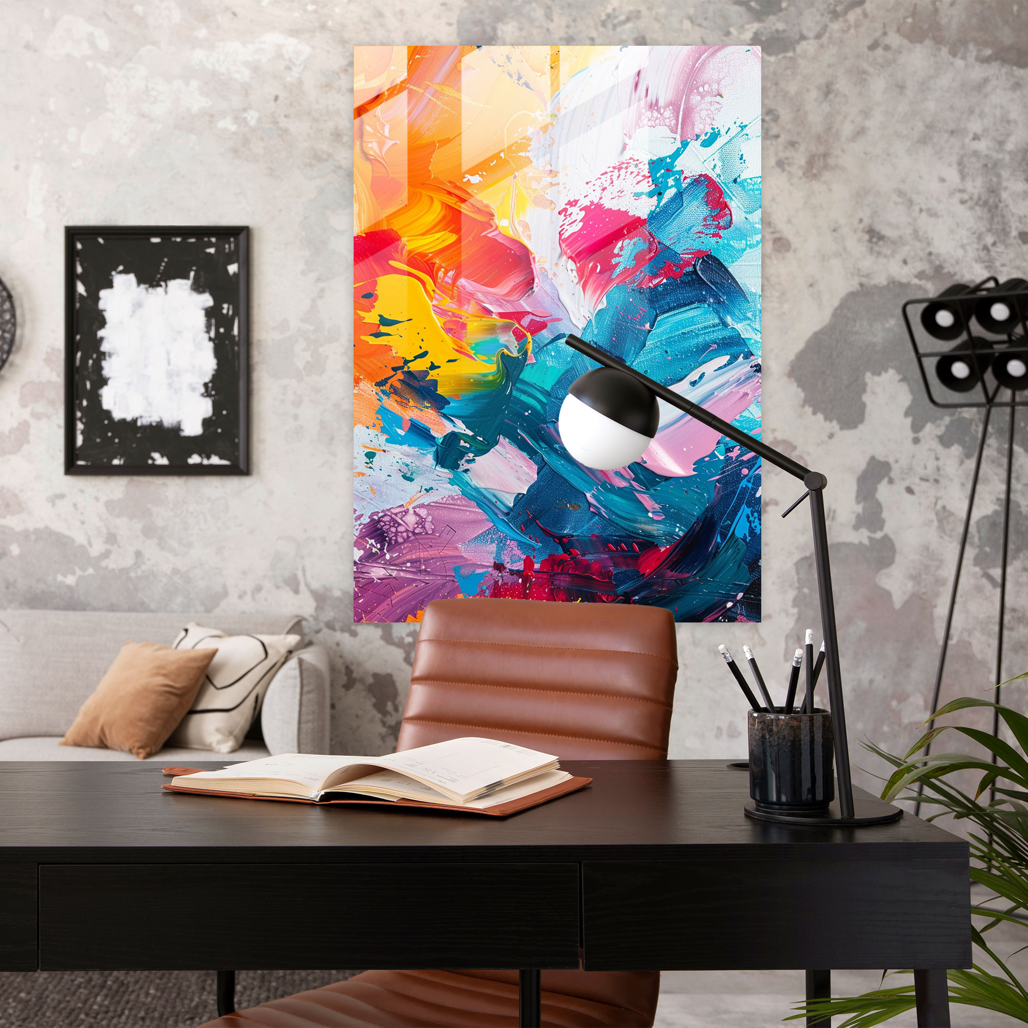Action Painting Glass Wall Art - Action Painting, Modern Art, Wall Decoration, Glass Wall Art