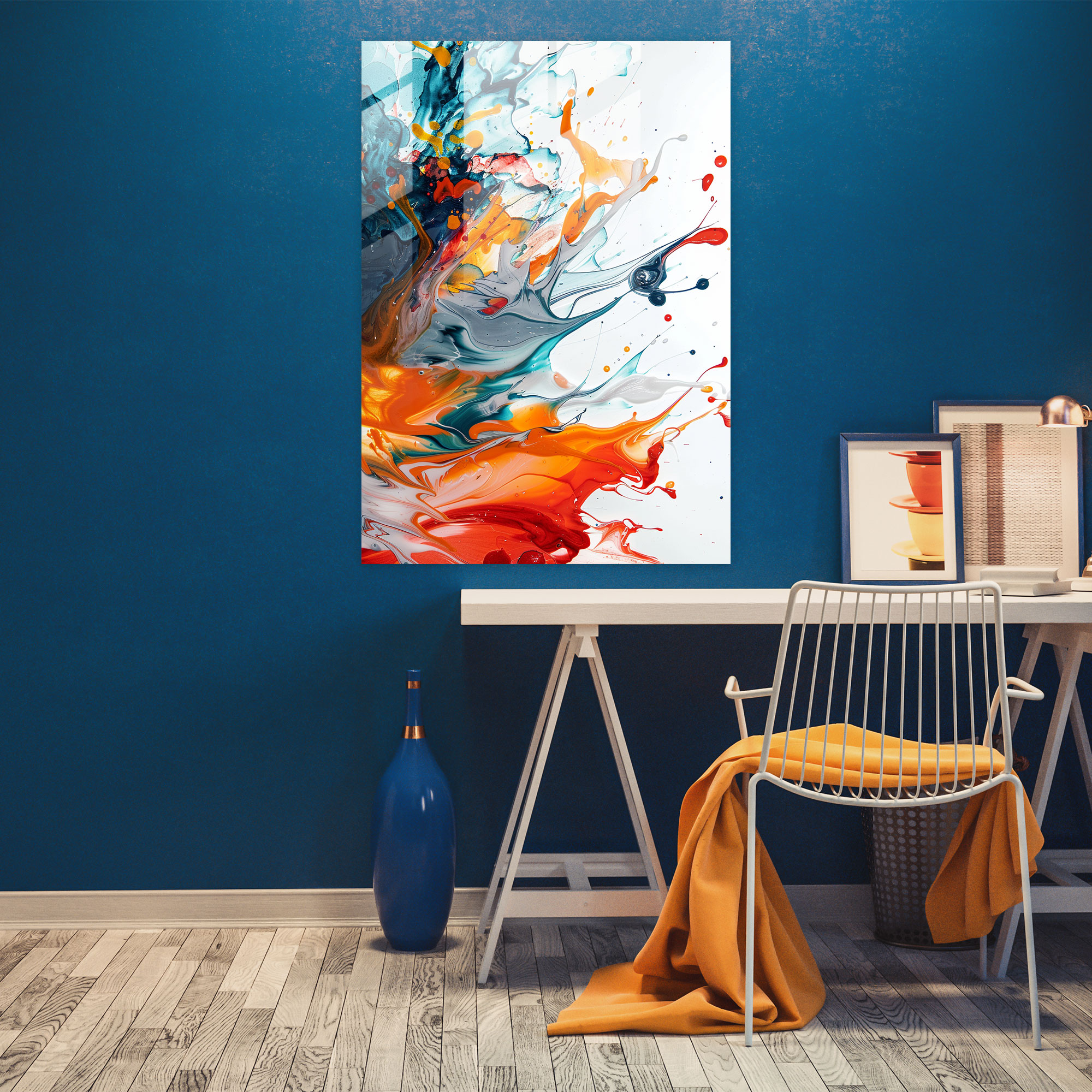 Action Painting Glass Art - Dynamic Movement And Powerful Strokes - Action Painting, Modern Art, Action Painting, Home Decoration