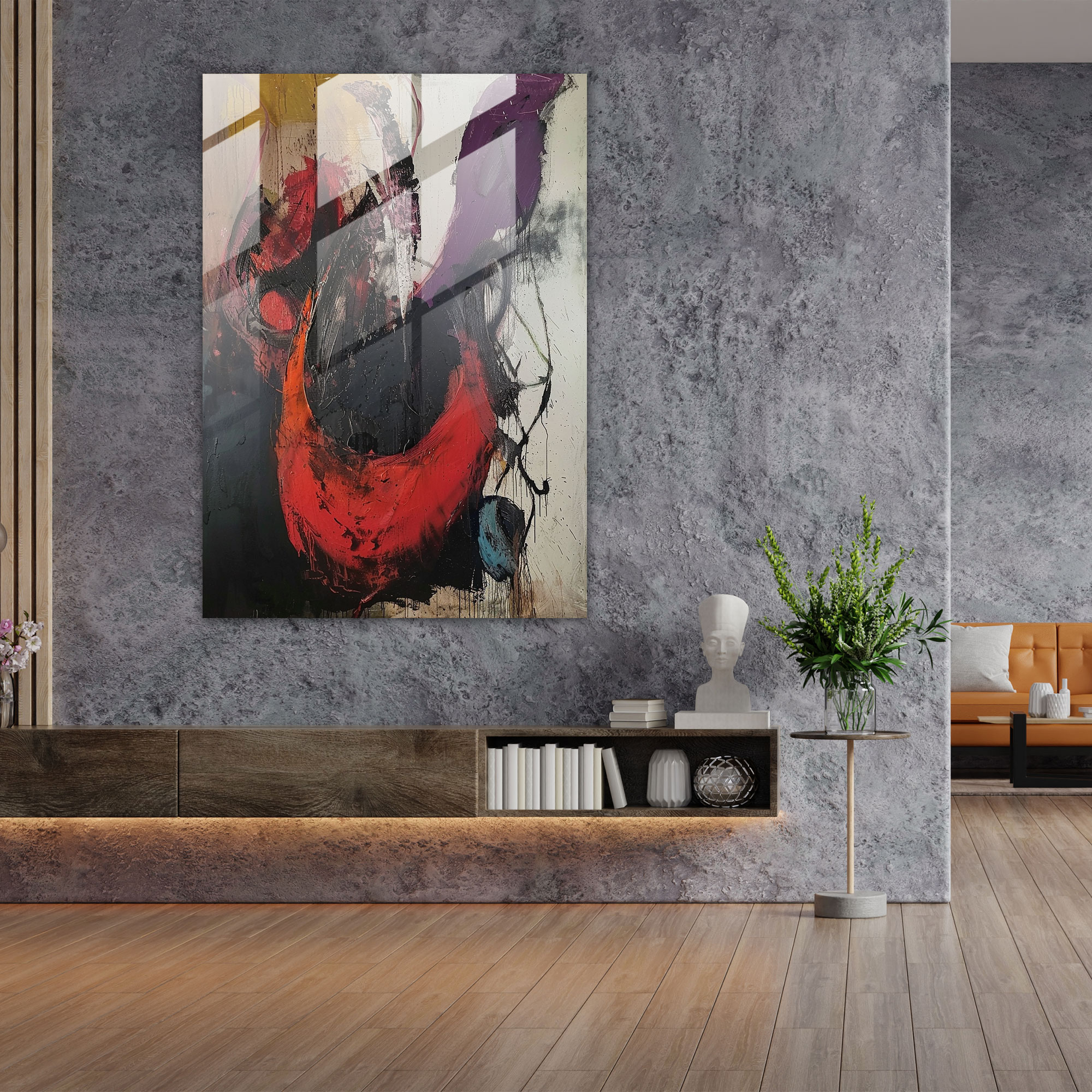 Action Painting Wall Decoration - Organic And Abstract Forms - Action Painting, Action Painting, Modern Art, Glass Wall Art